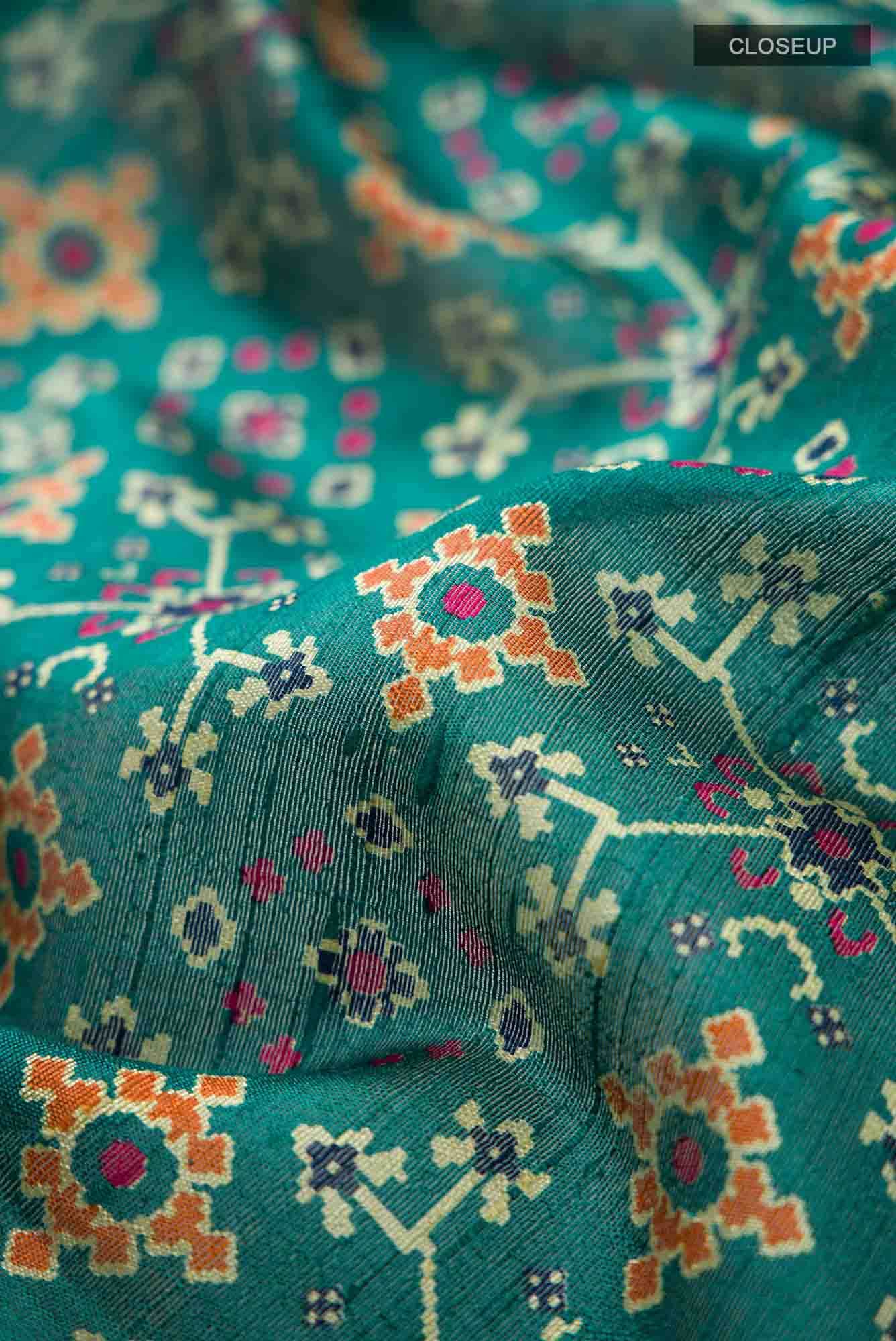 Green Tussar Silk Saree