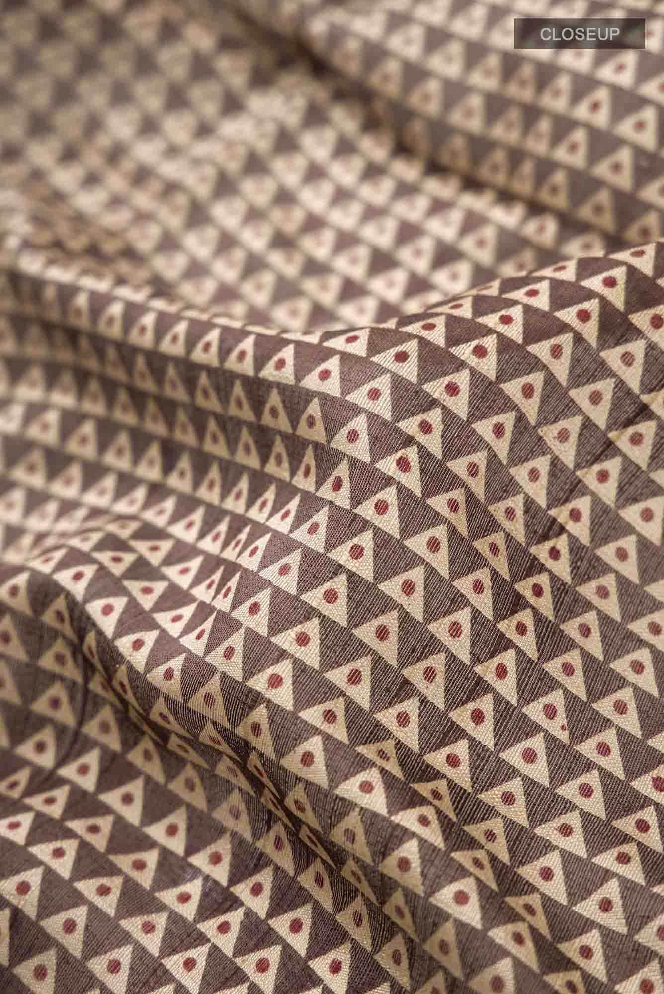 Brown Tussar Silk Saree
