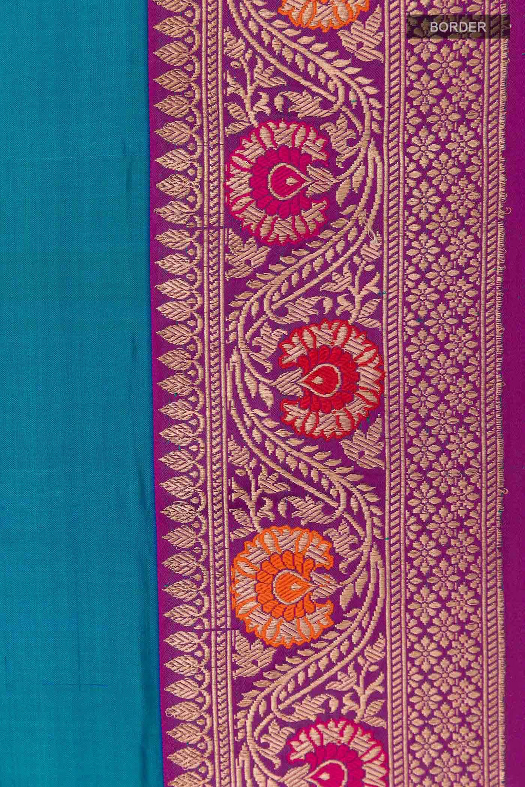 Peacock Blue Banarasi Silk Saree