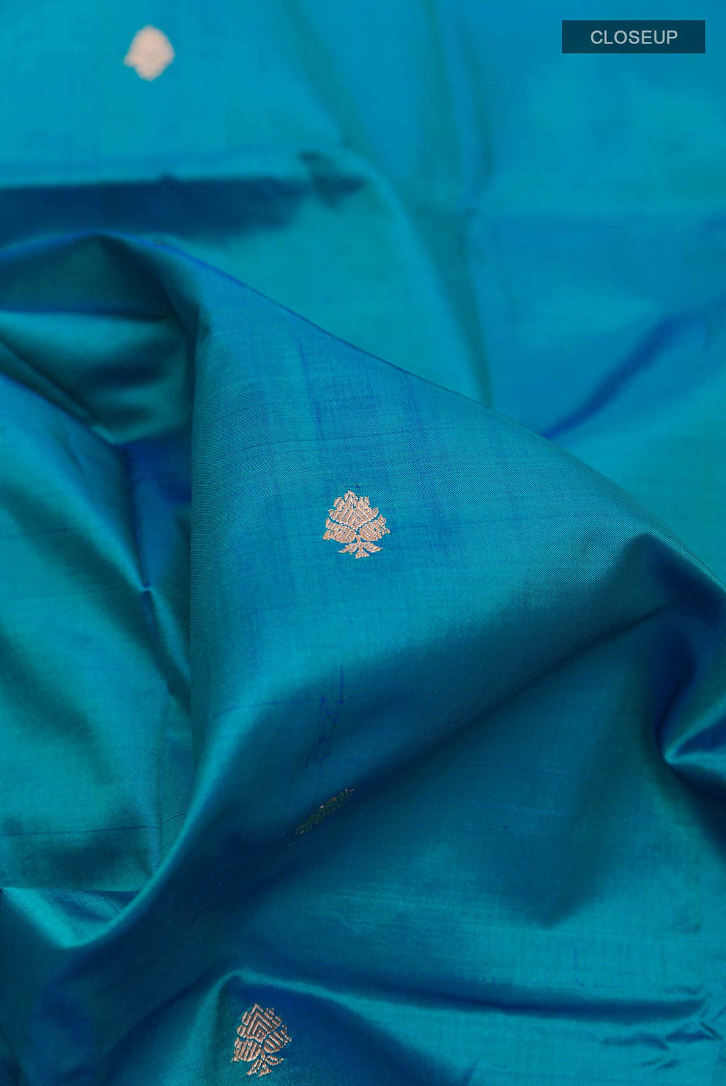 Peacock Blue Banarasi Silk Saree