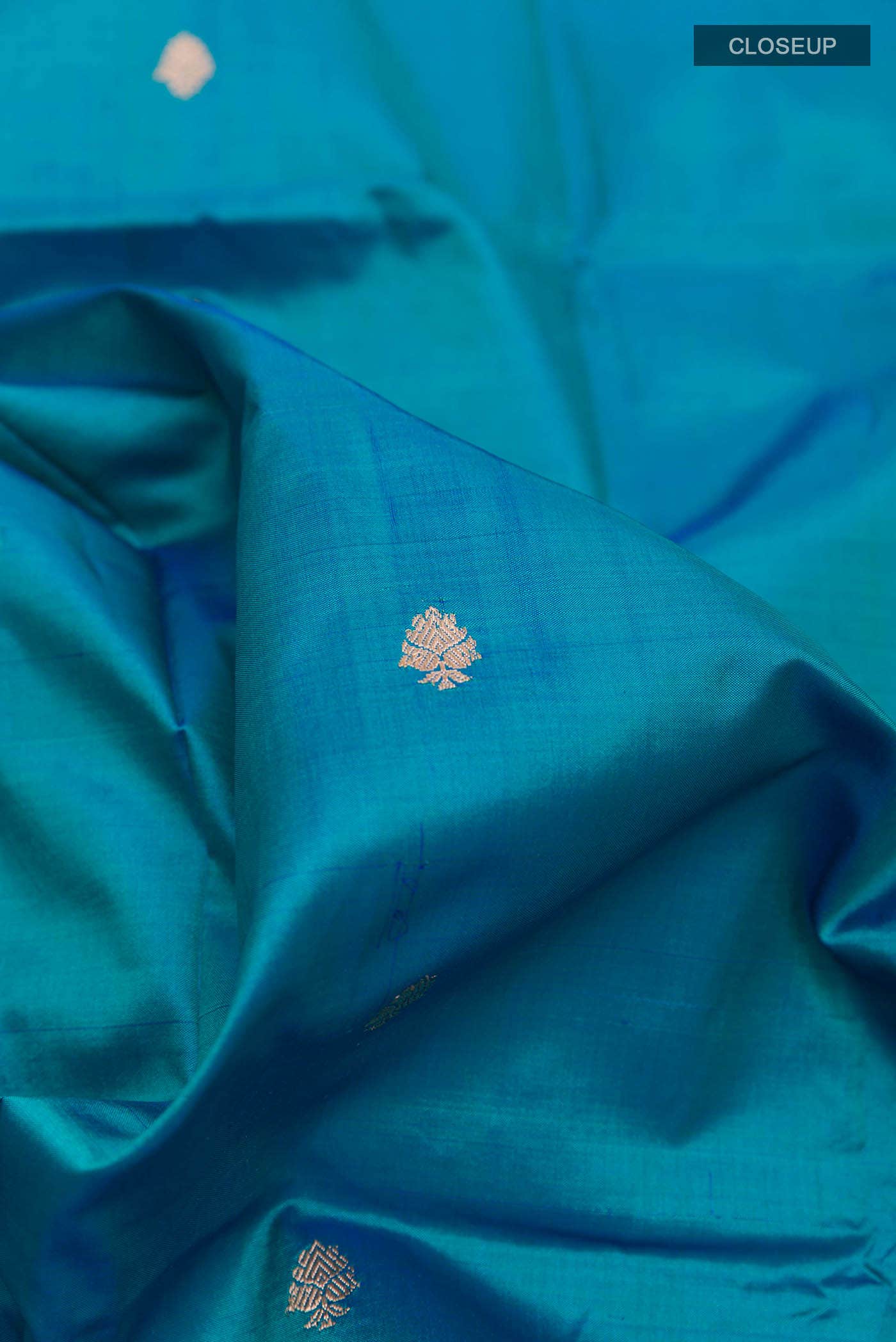 Peacock Blue Banarasi Silk Saree