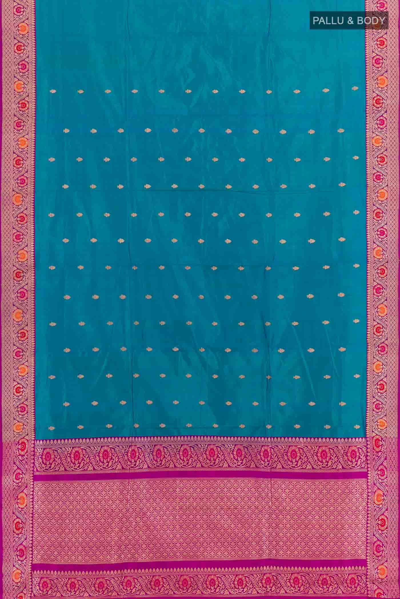 Peacock Blue Banarasi Silk Saree