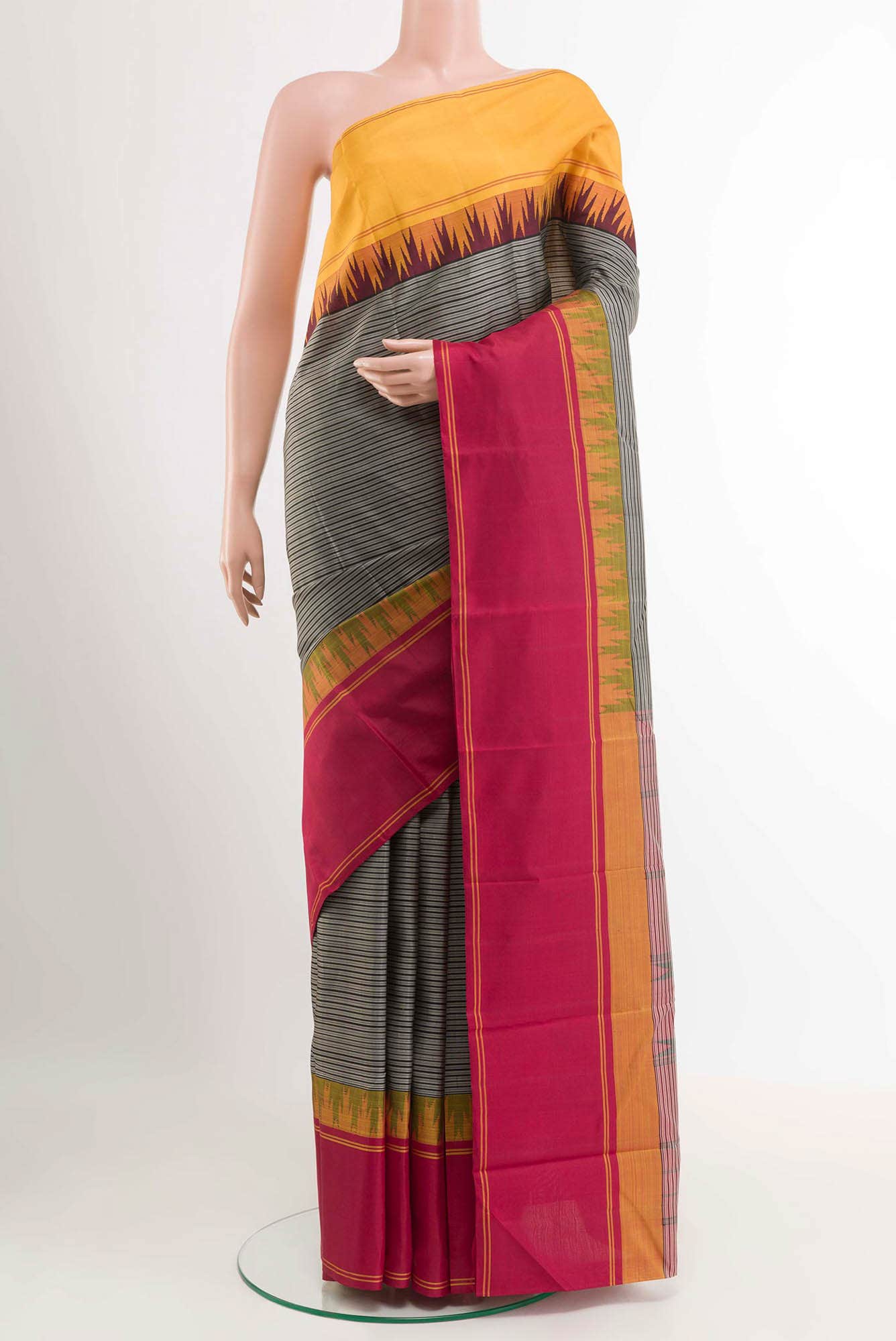Black Kanchipuram Silk Saree