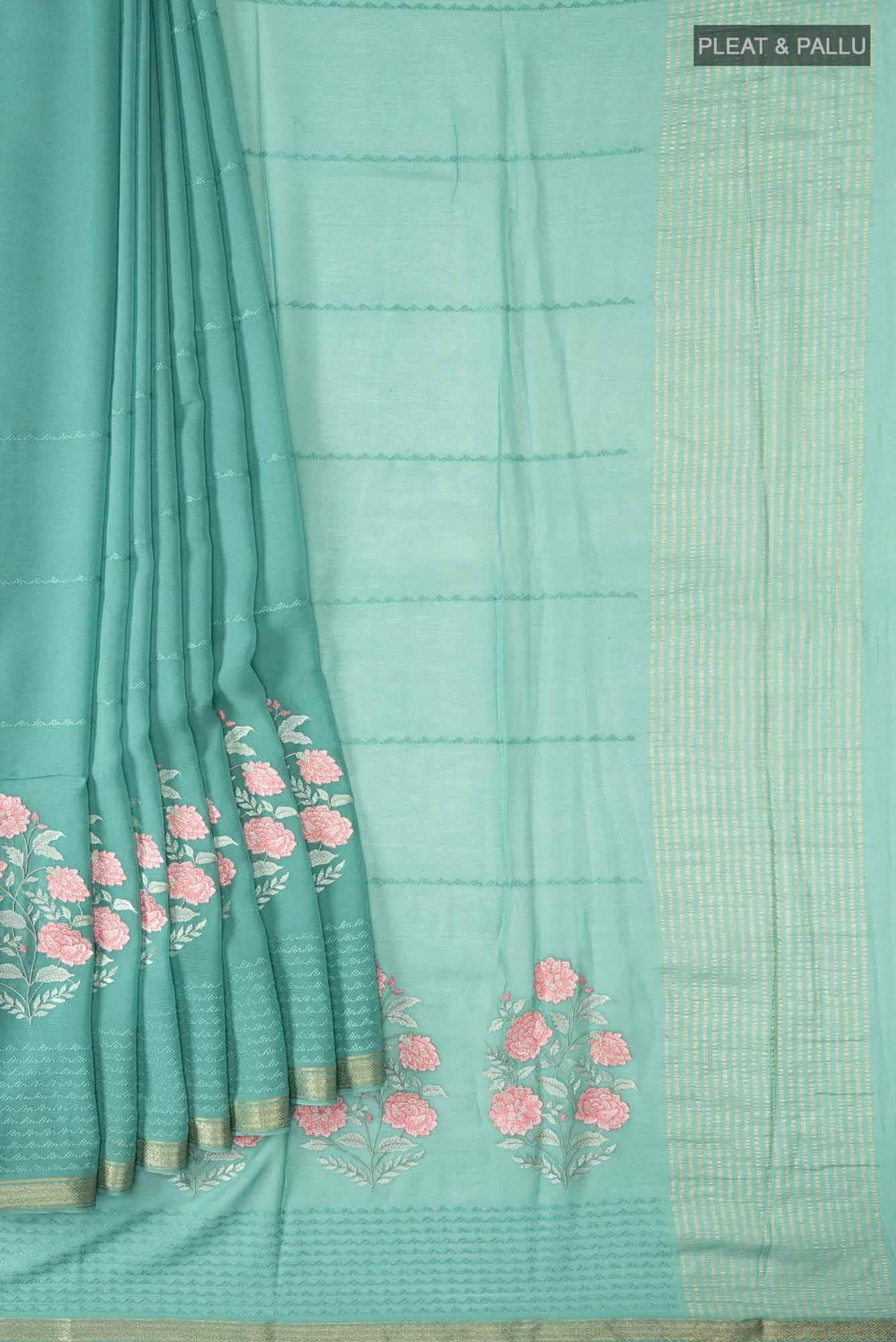 Green Chiffon Saree