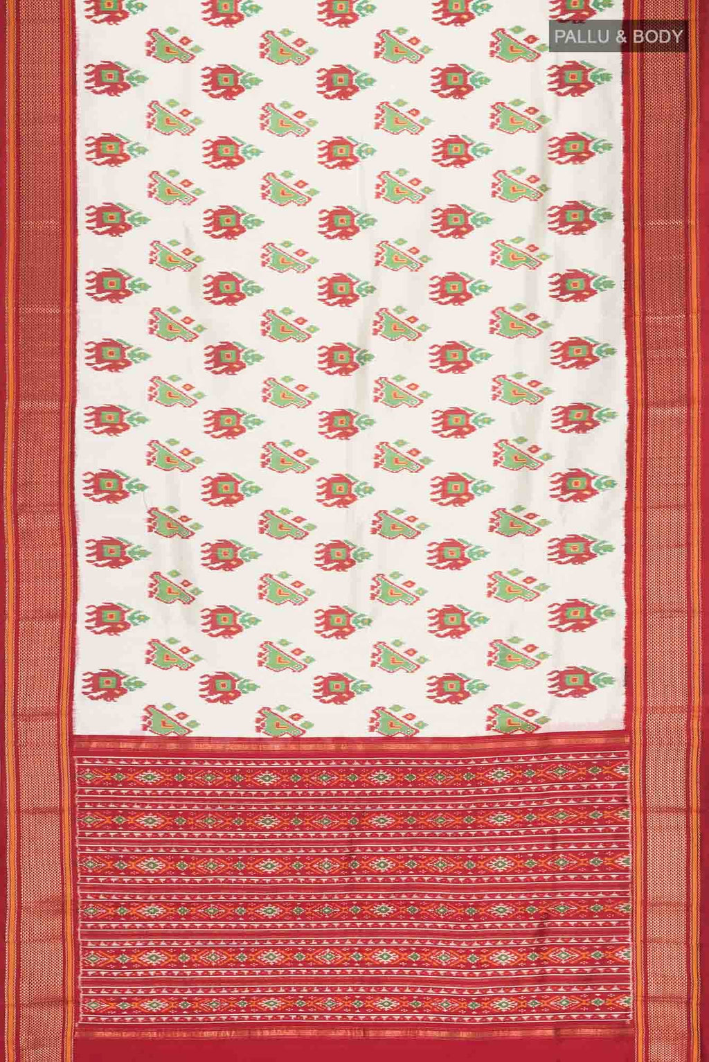 Cream Pochampally Silk Saree