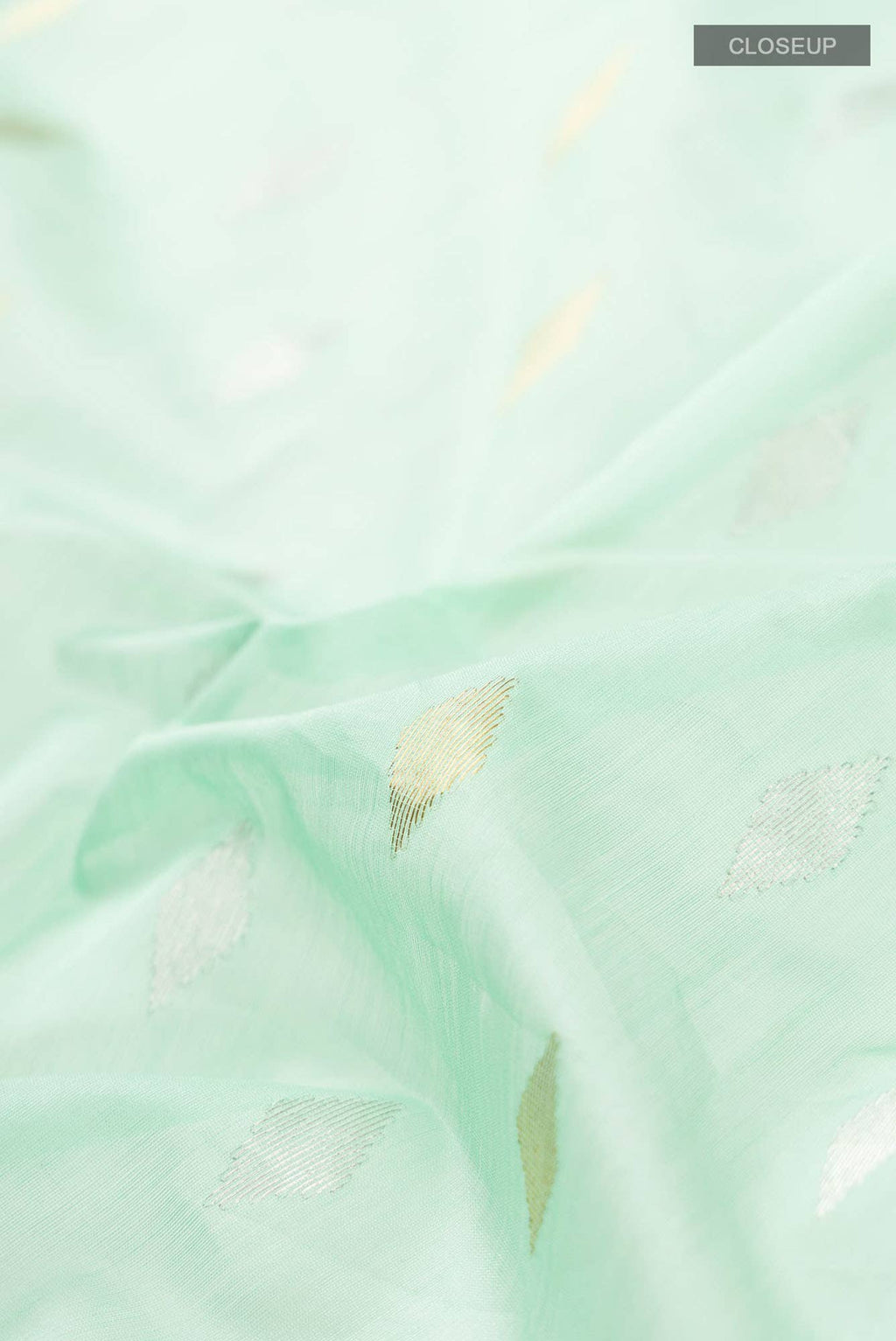 Mint Green Chanderi Silk Cotton Saree