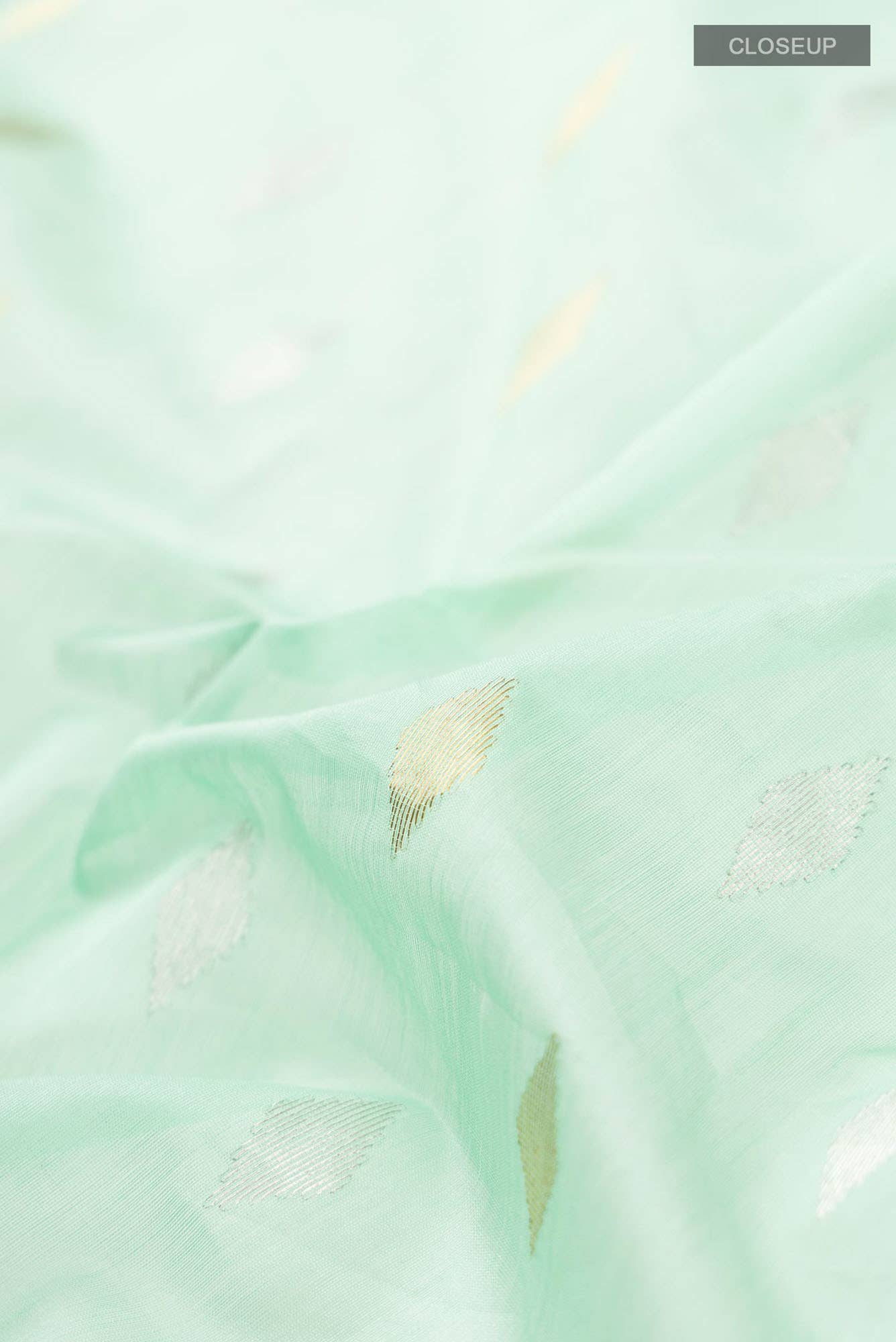Mint Green Chanderi Silk Cotton Saree