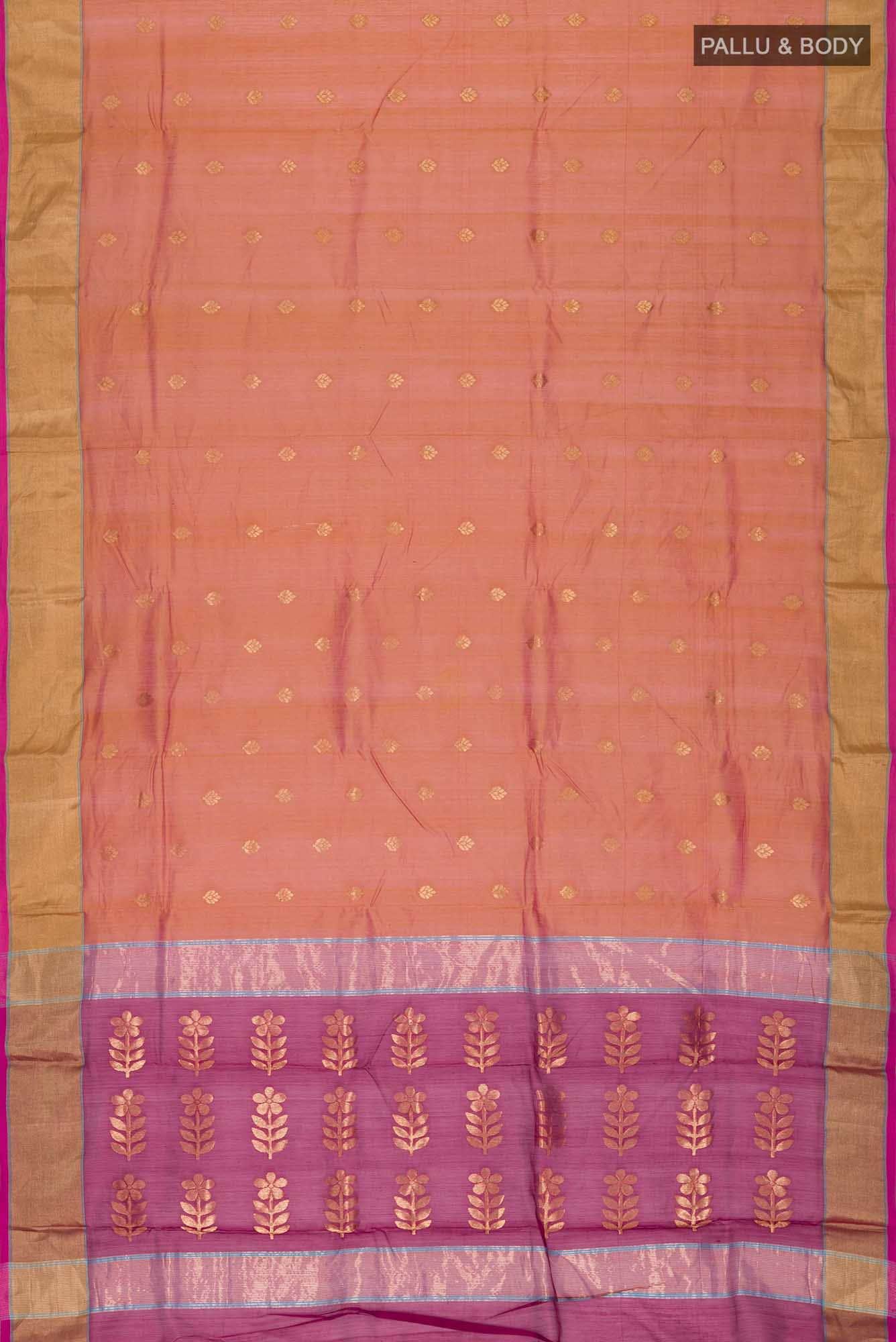 Mustard Chanderi Silk Cotton Saree