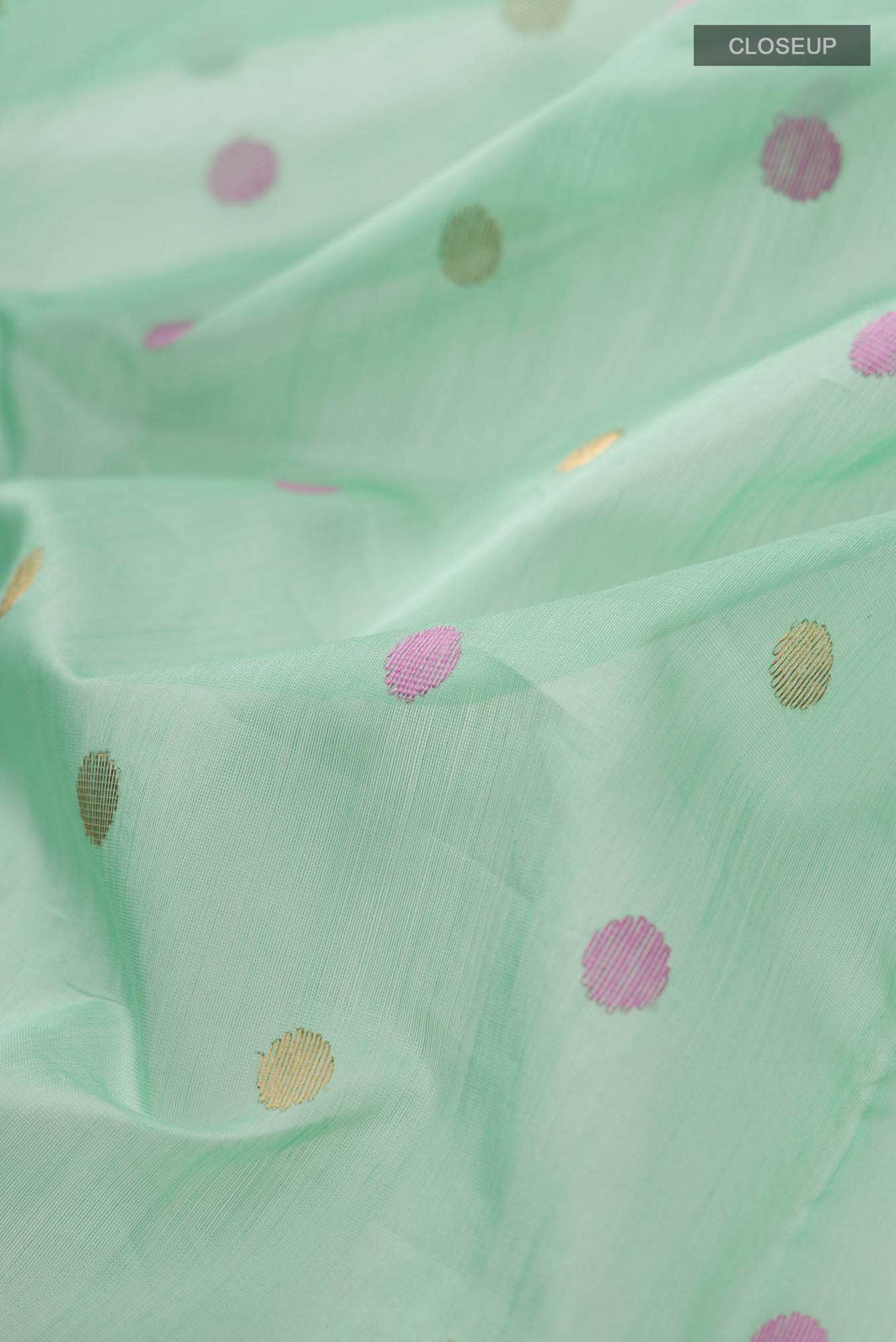Green Chanderi Silk Cotton Saree