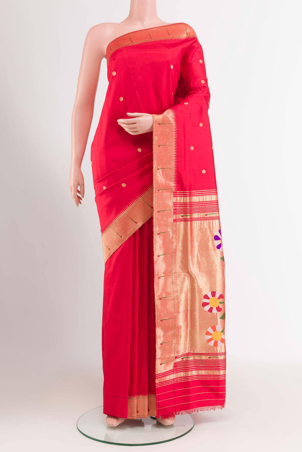 Red Paithani Silk Saree