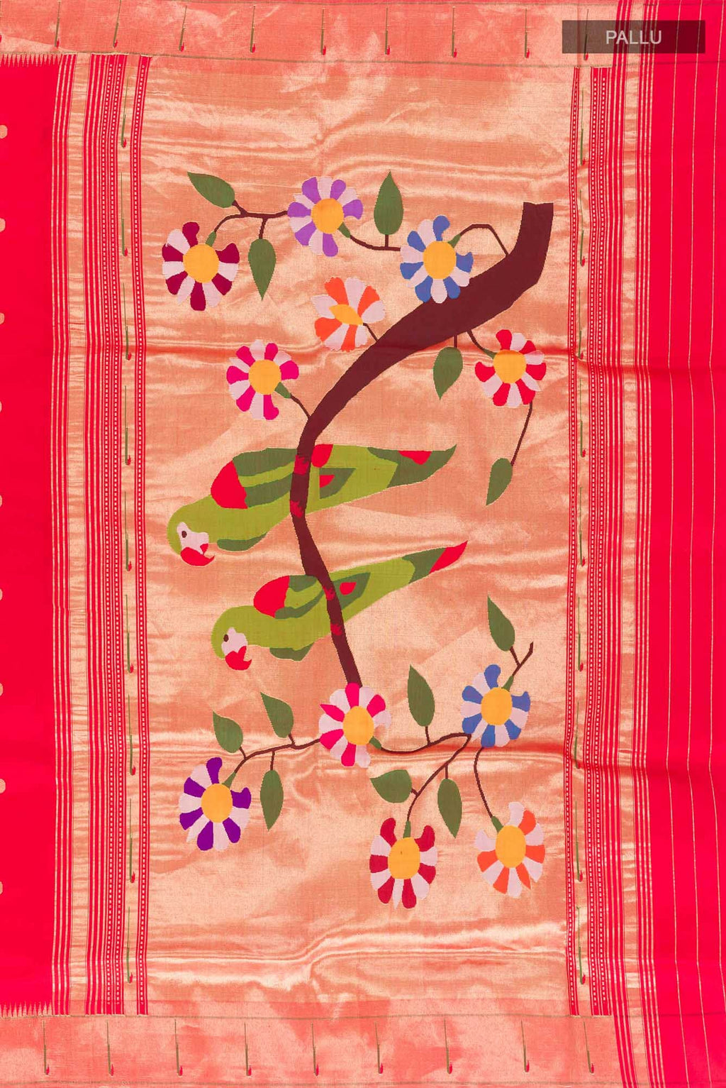 Red Paithani Silk Saree