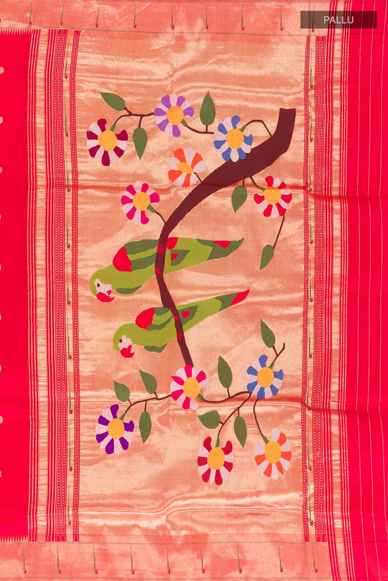 Red Paithani Silk Saree