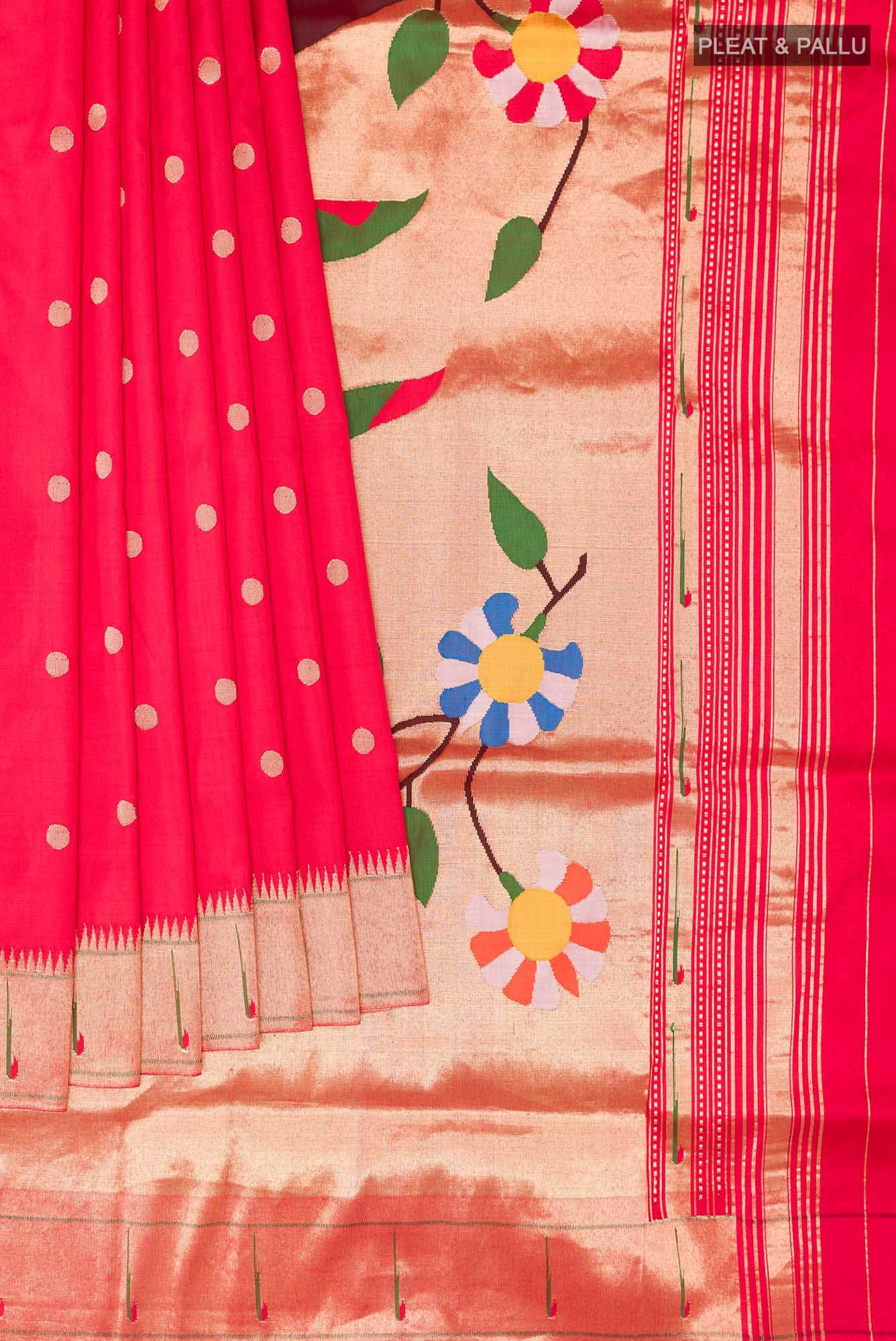 Red Paithani Silk Saree
