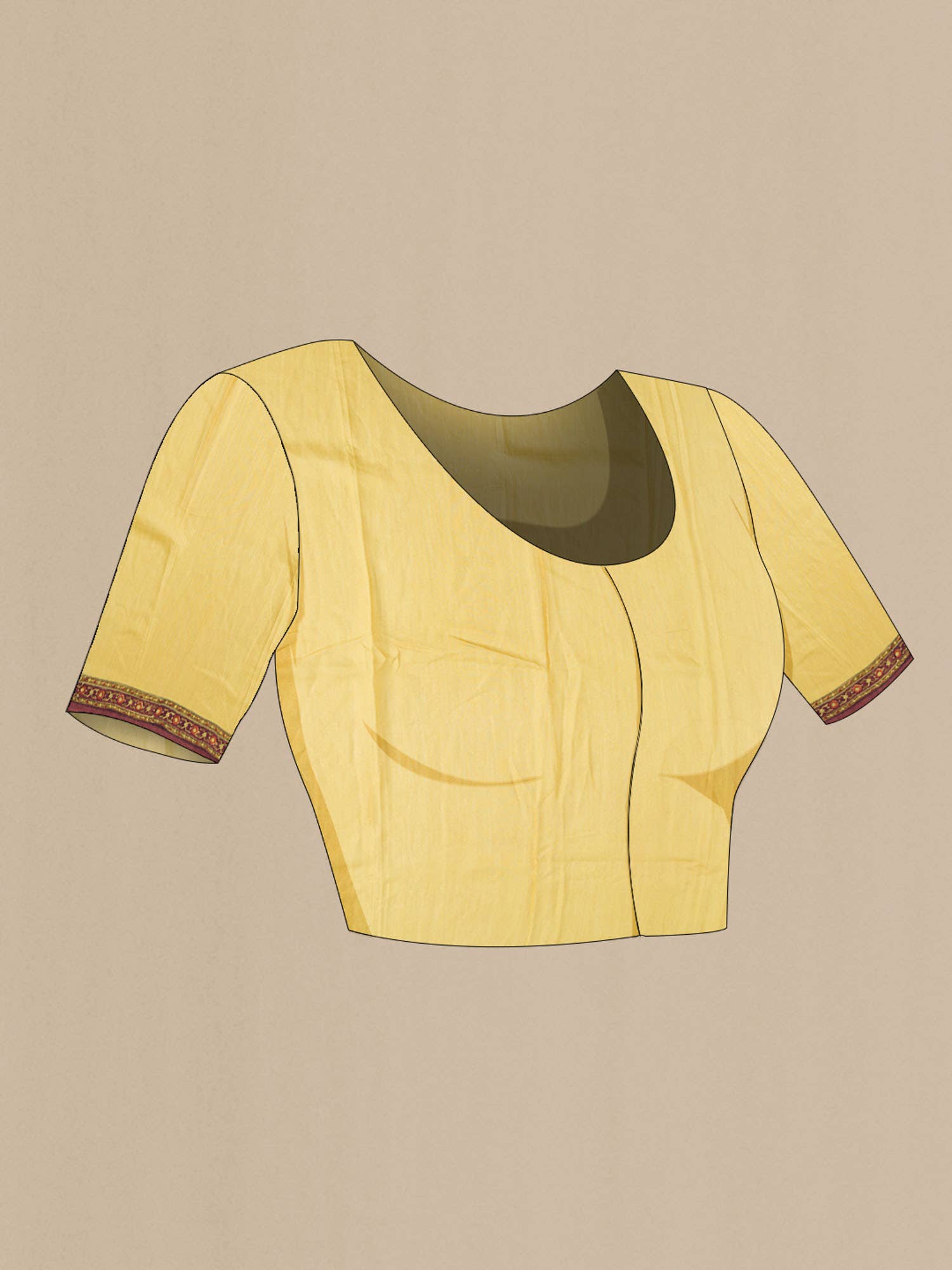 Yellow Bhagalpuri Tussar Silk Saree