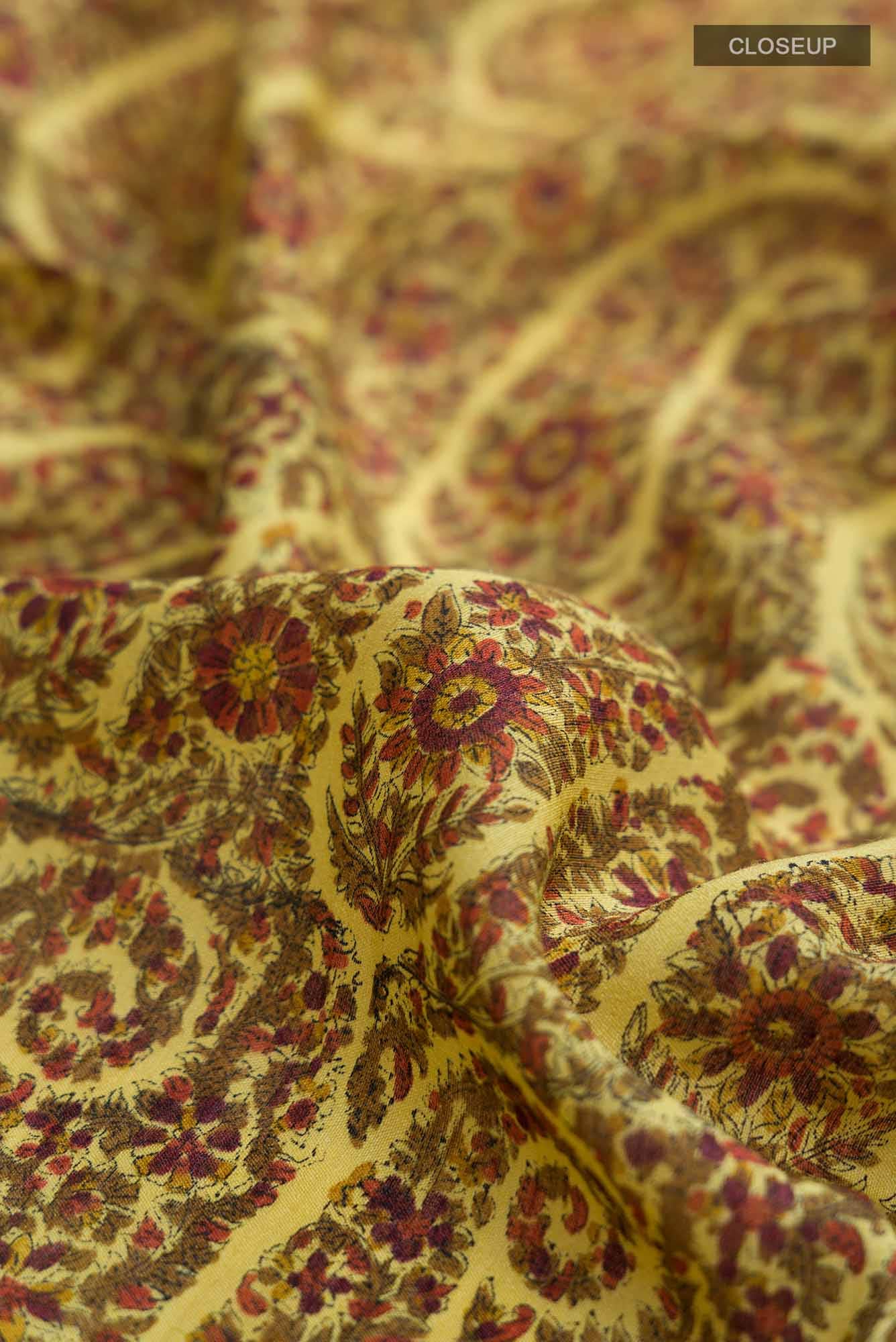 Yellow Bhagalpuri Tussar Silk Saree