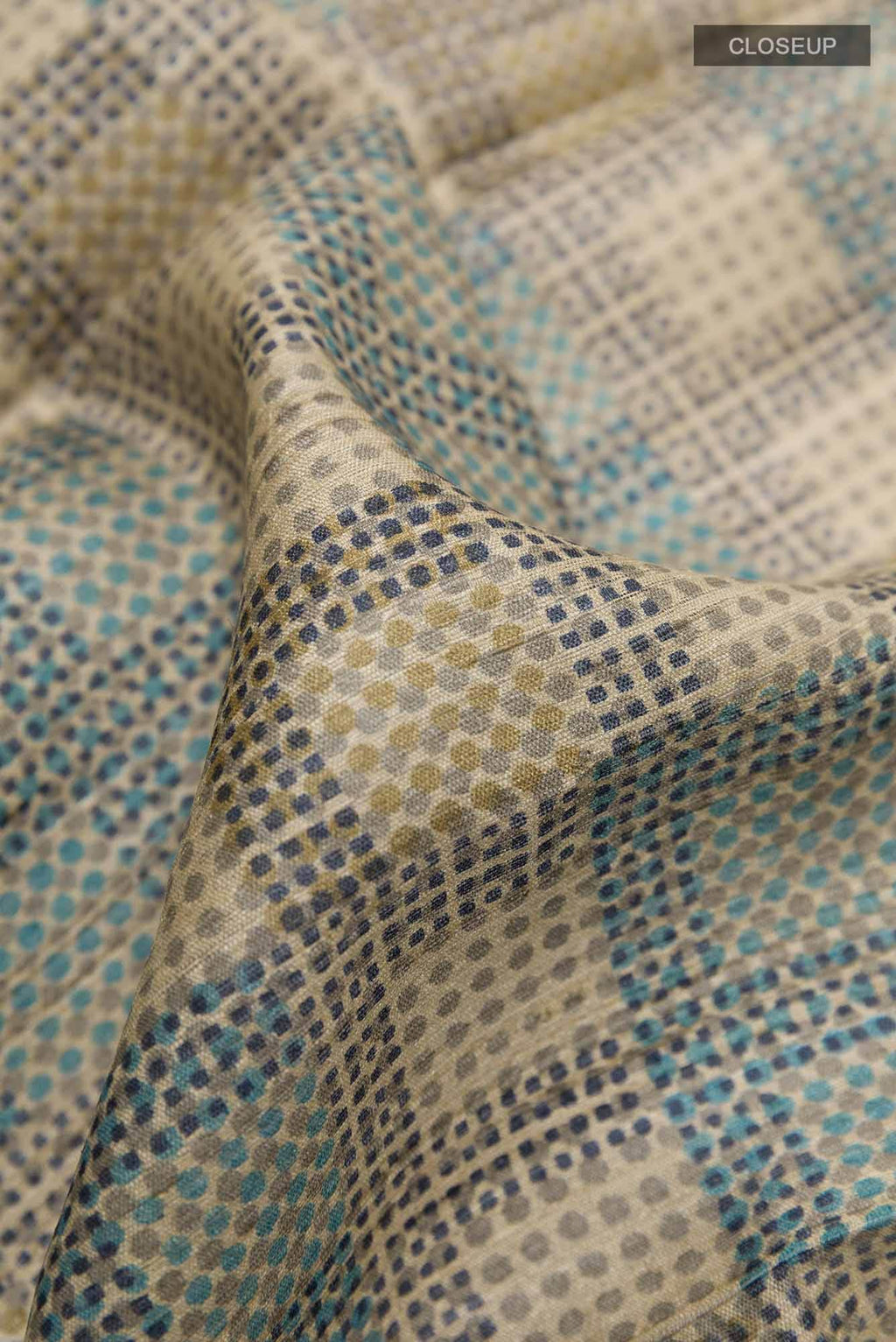 Beige Tussar Silk Saree
