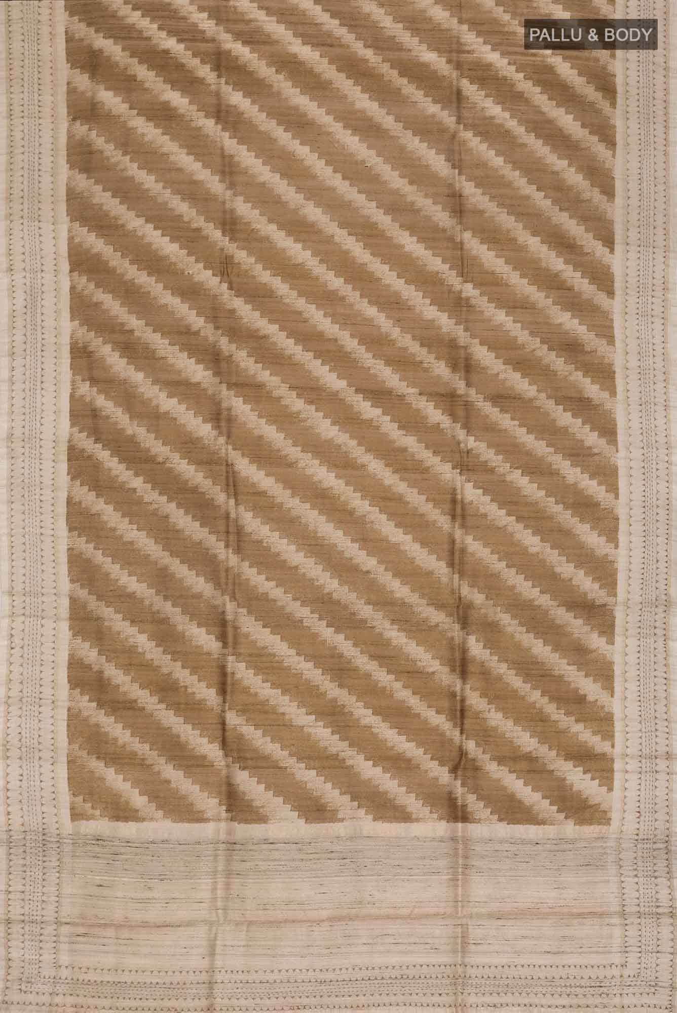 Green Bhagalpuri Tussar Silk Saree