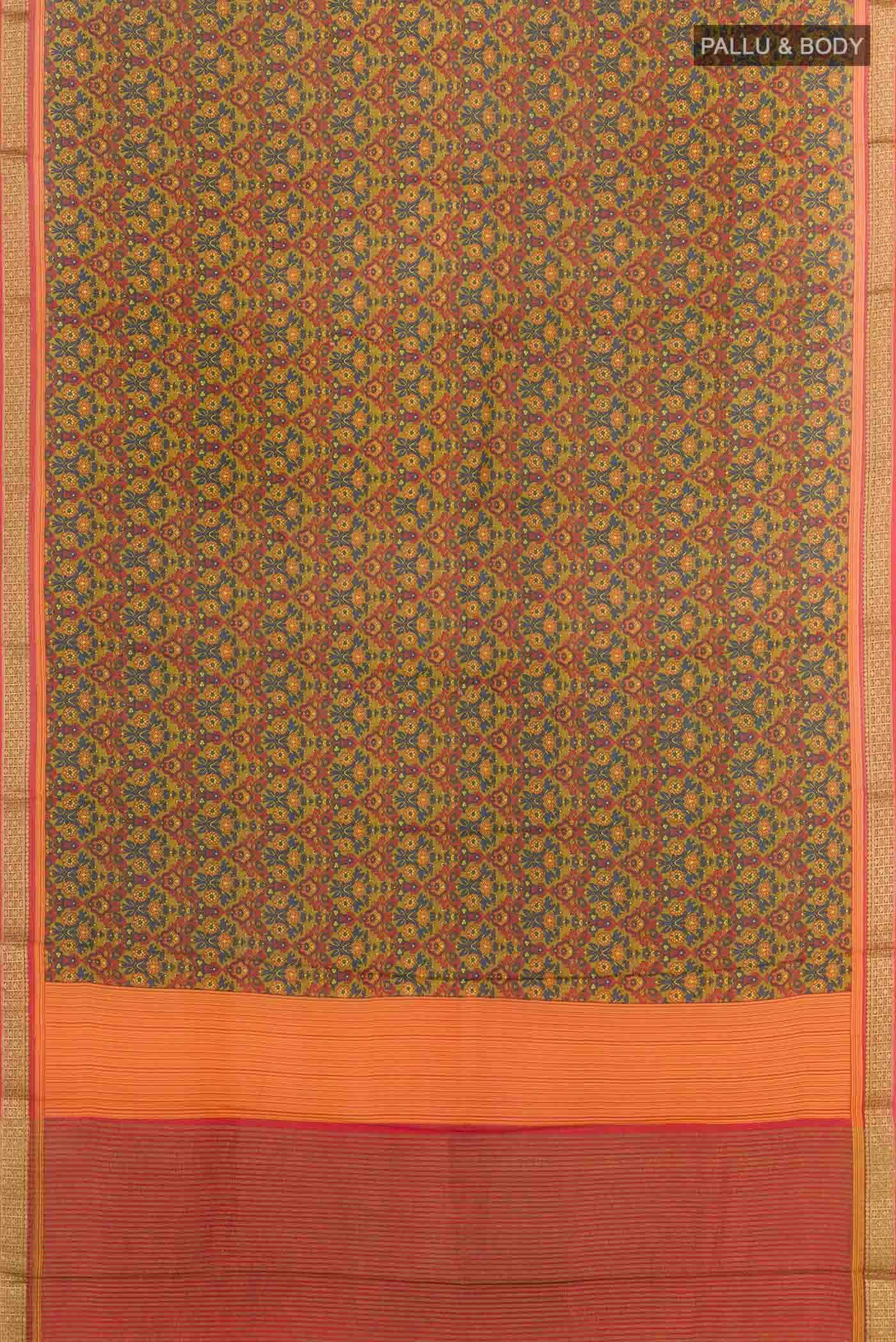 Mustard Crepe Saree