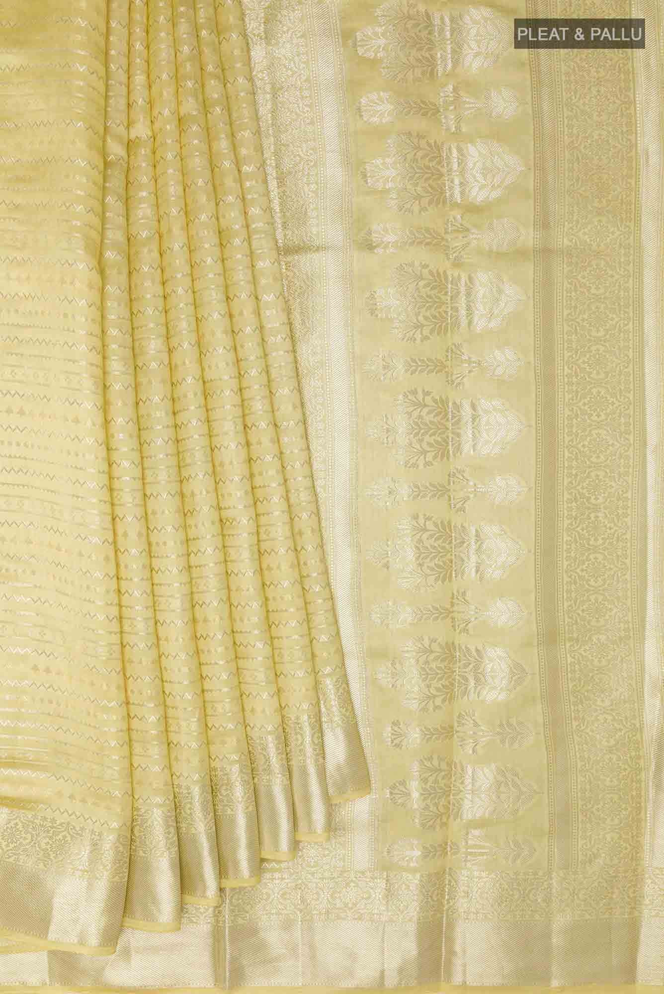 Beige Tussar Saree