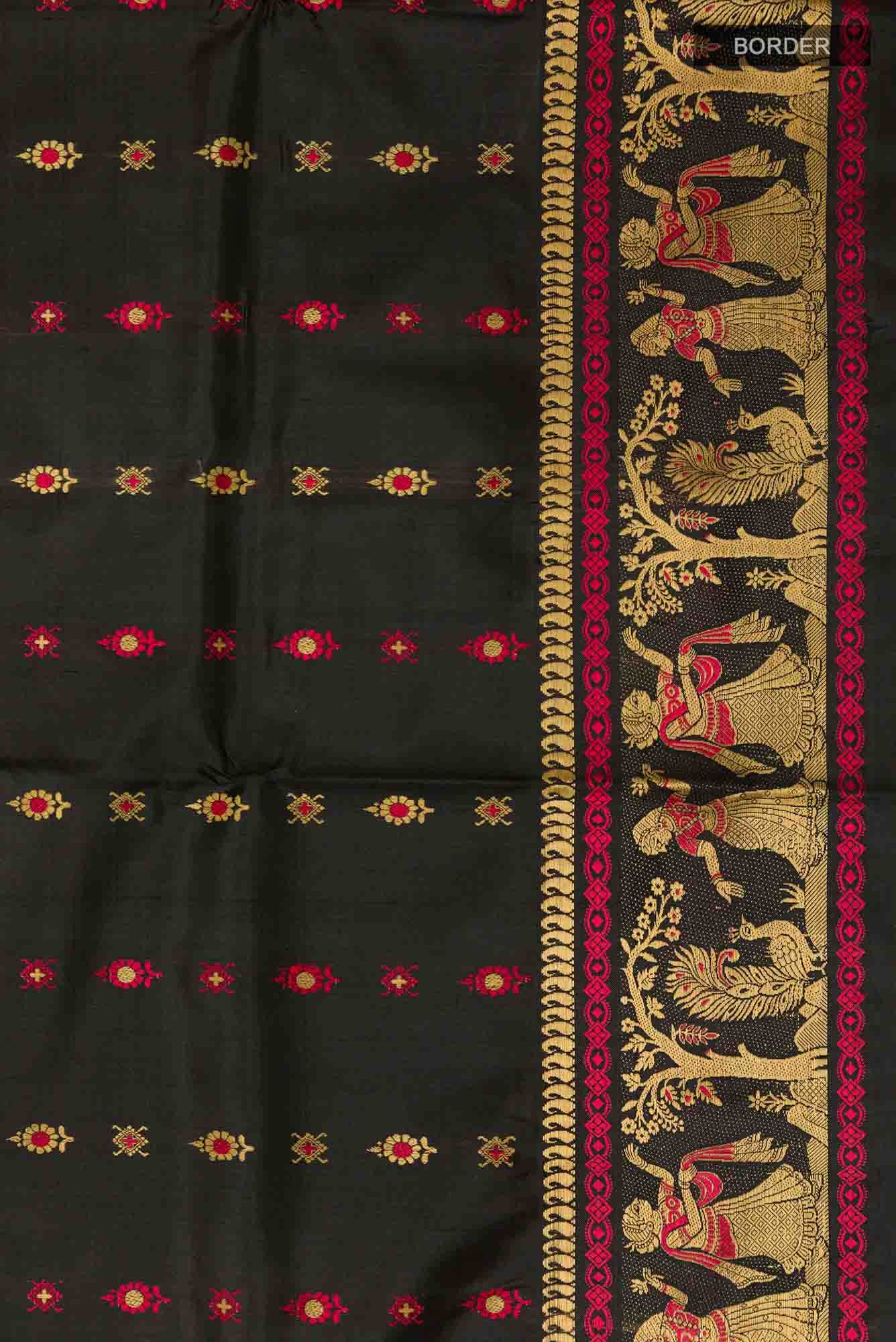 Black Baluchari Silk Saree