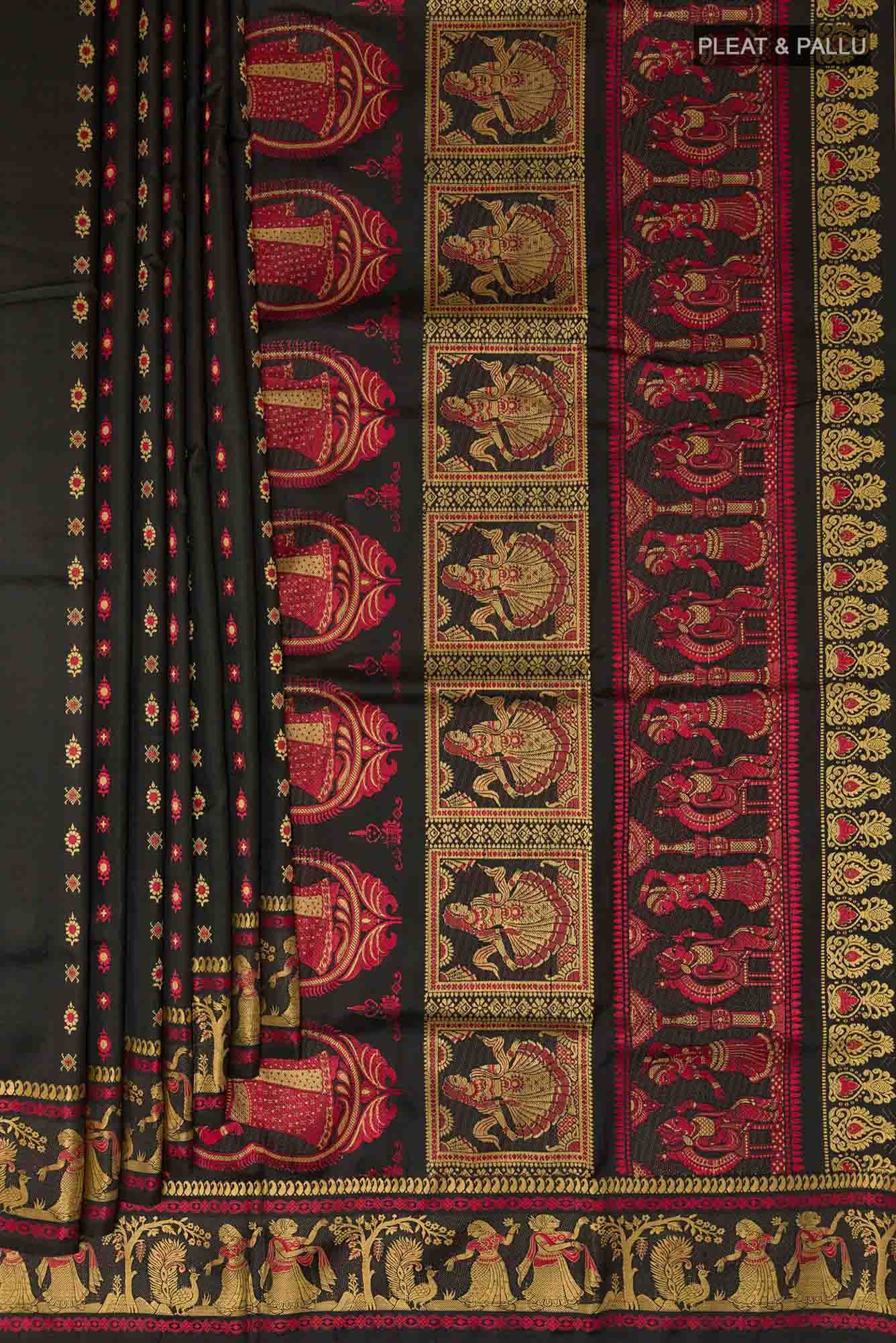 Black Baluchari Silk Saree