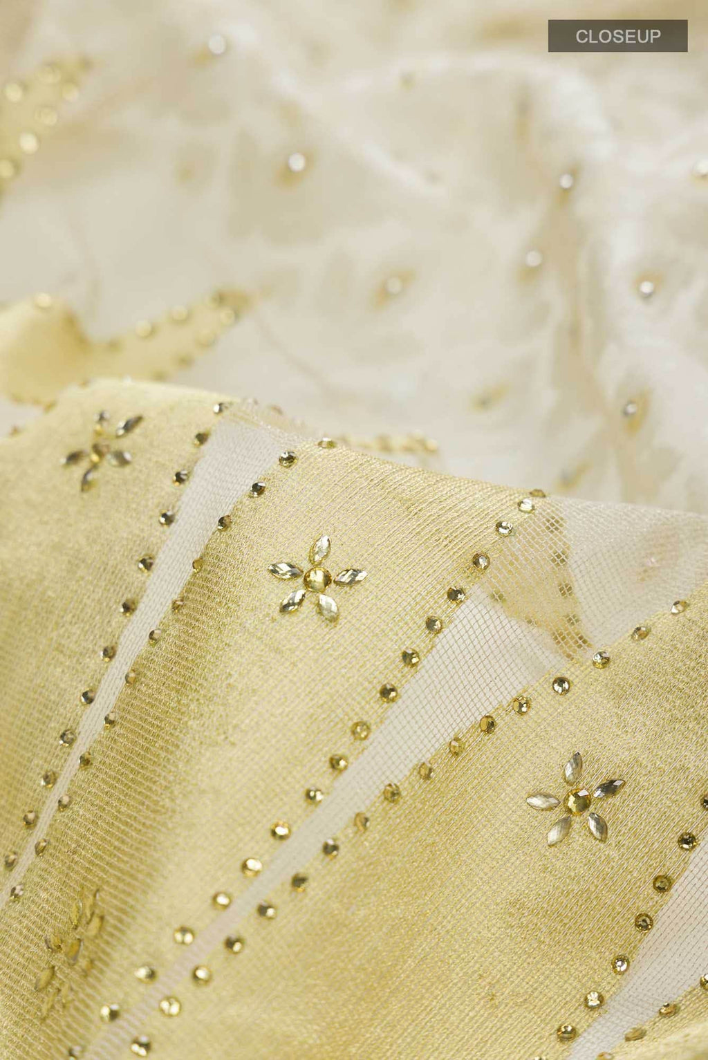 Cream Blended Banarasi Kota Silk Saree