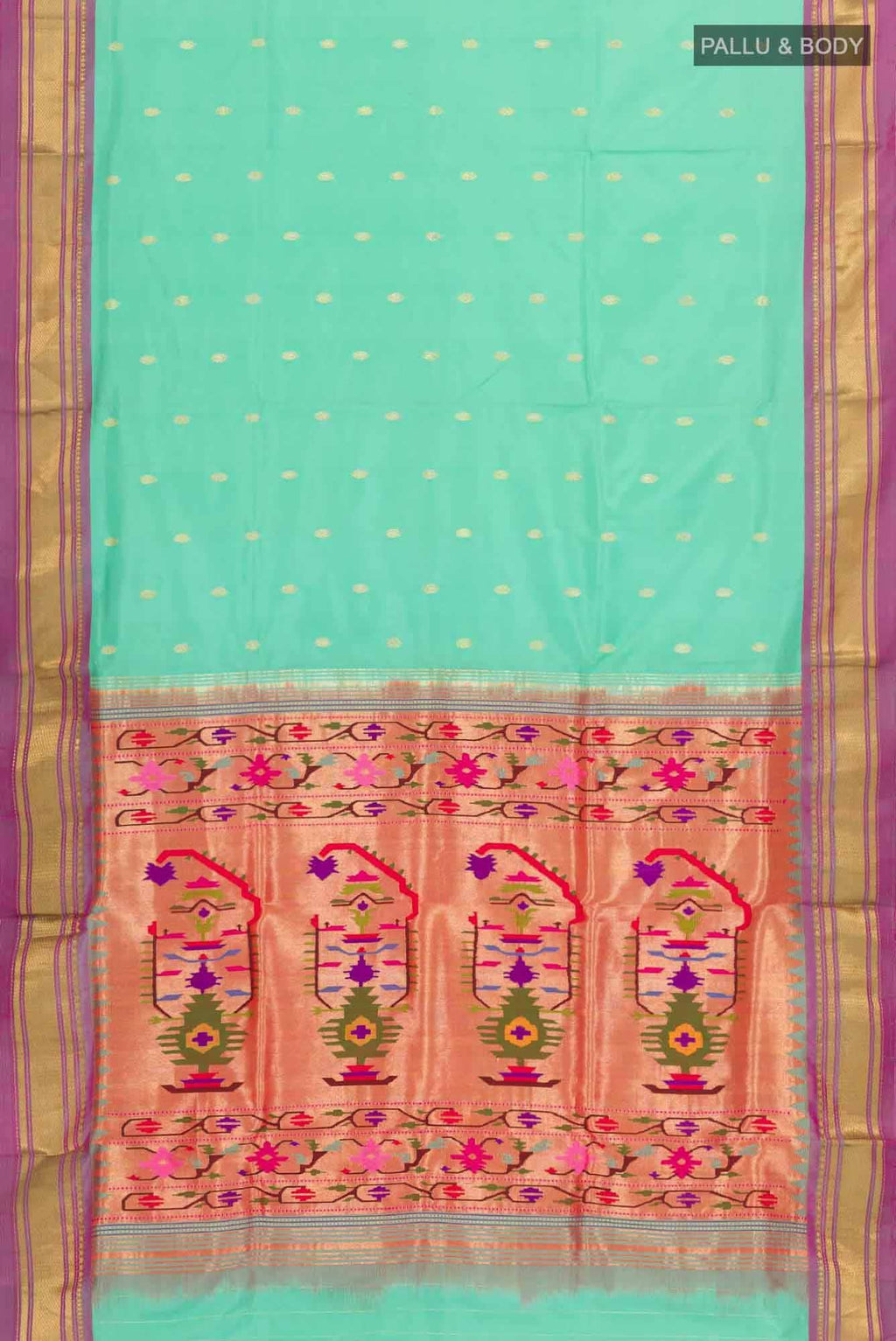 Sea Green Paithani Silk Saree
