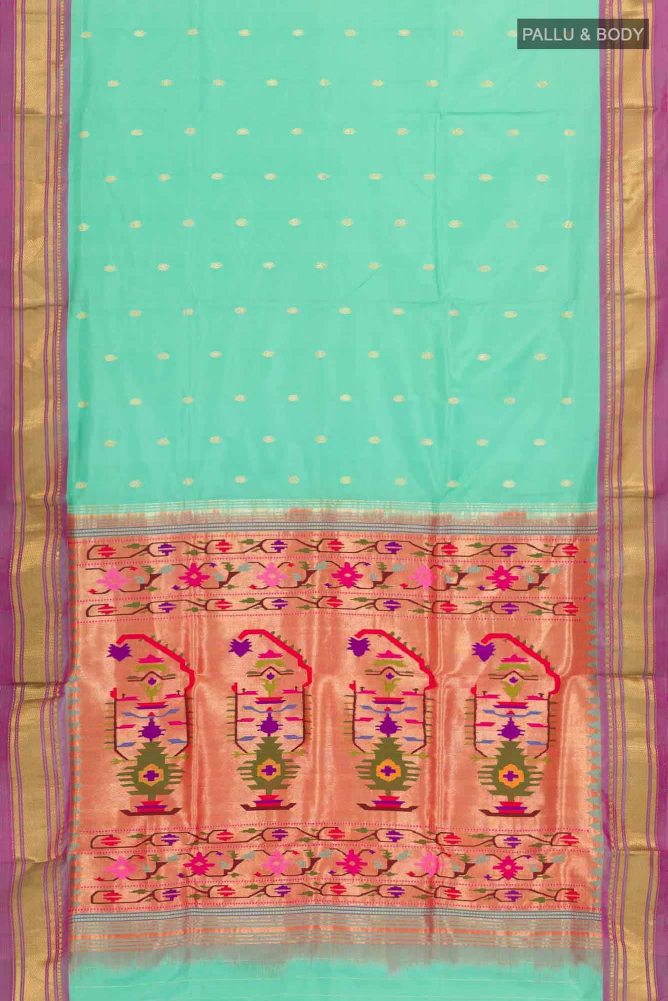 Sea Green Paithani Silk Saree