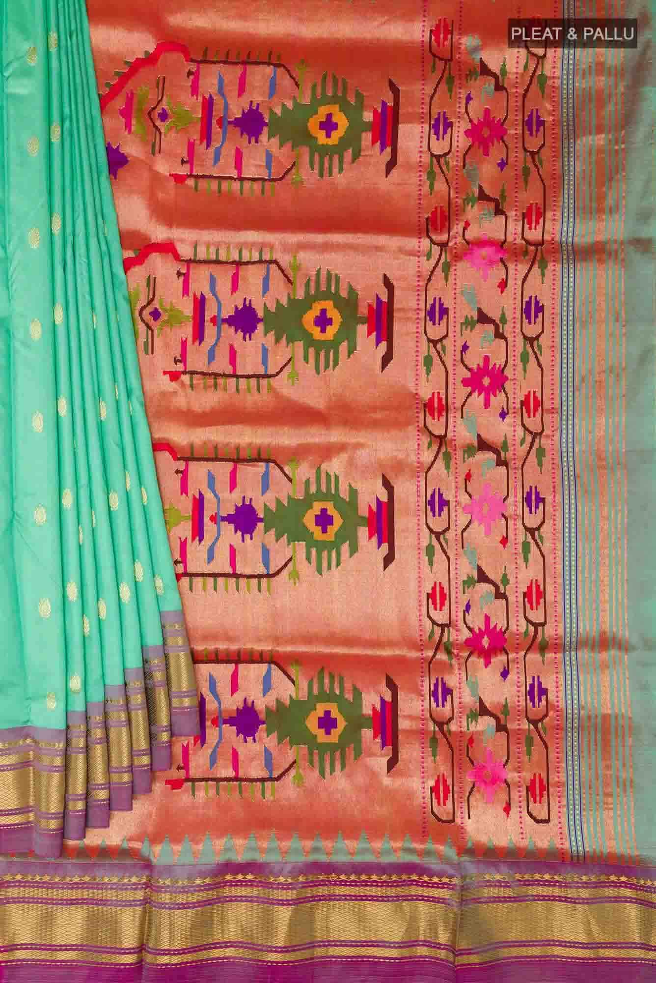 Sea Green Paithani Silk Saree