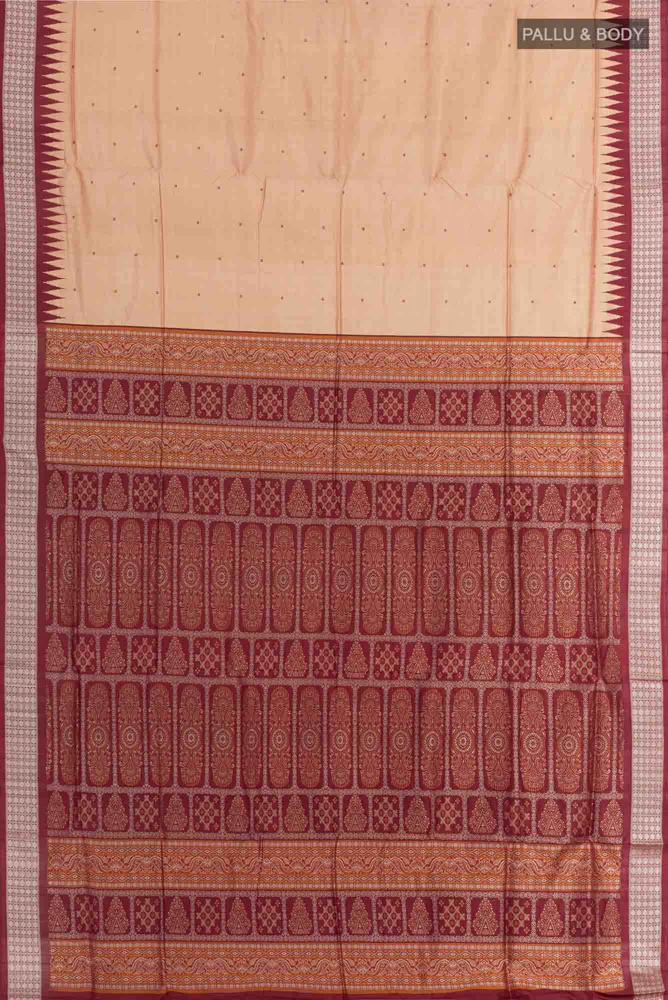 Beige Orissa Silk Saree