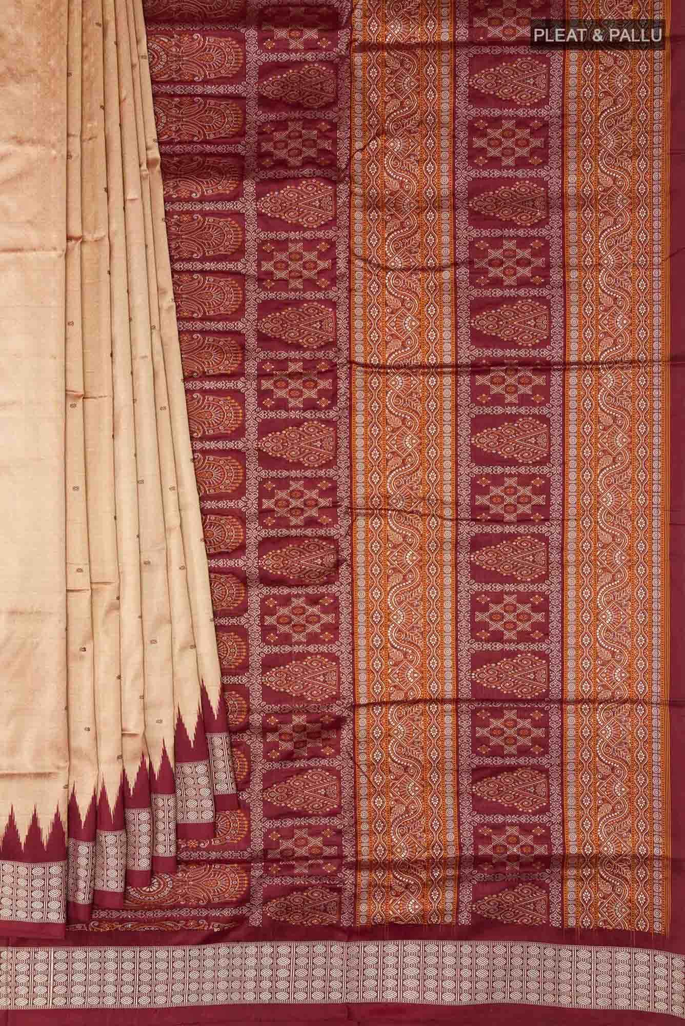 Beige Orissa Silk Saree