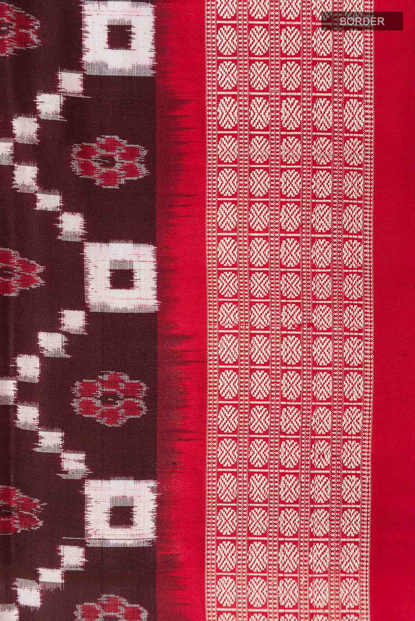 Brown Orissa Ikat Saree