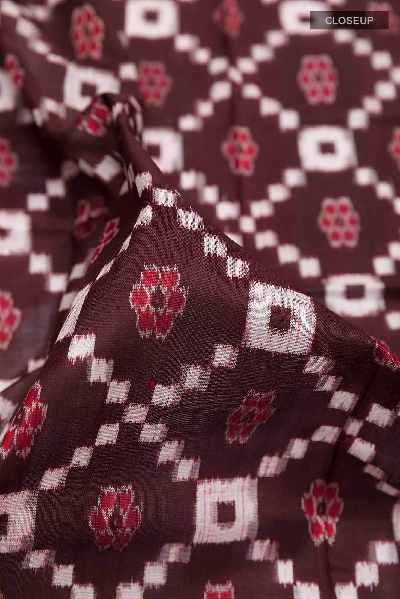 Brown Orissa Ikat Saree