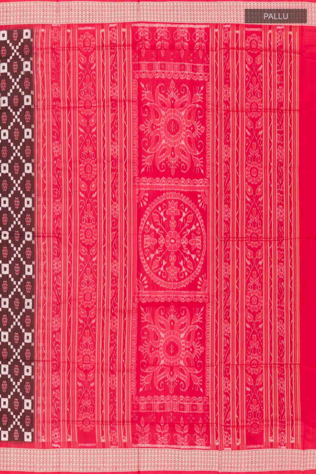 Brown Orissa Ikat Saree