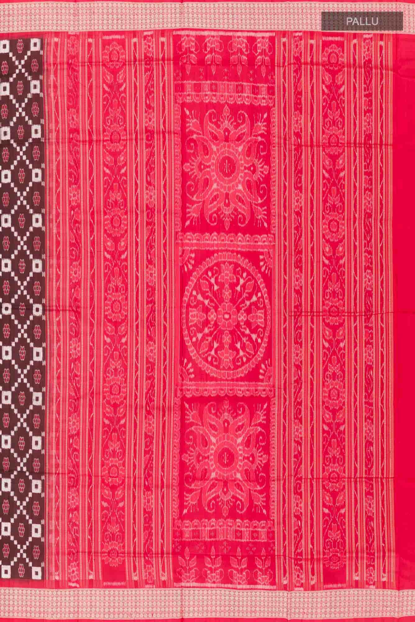 Brown Orissa Ikat Saree