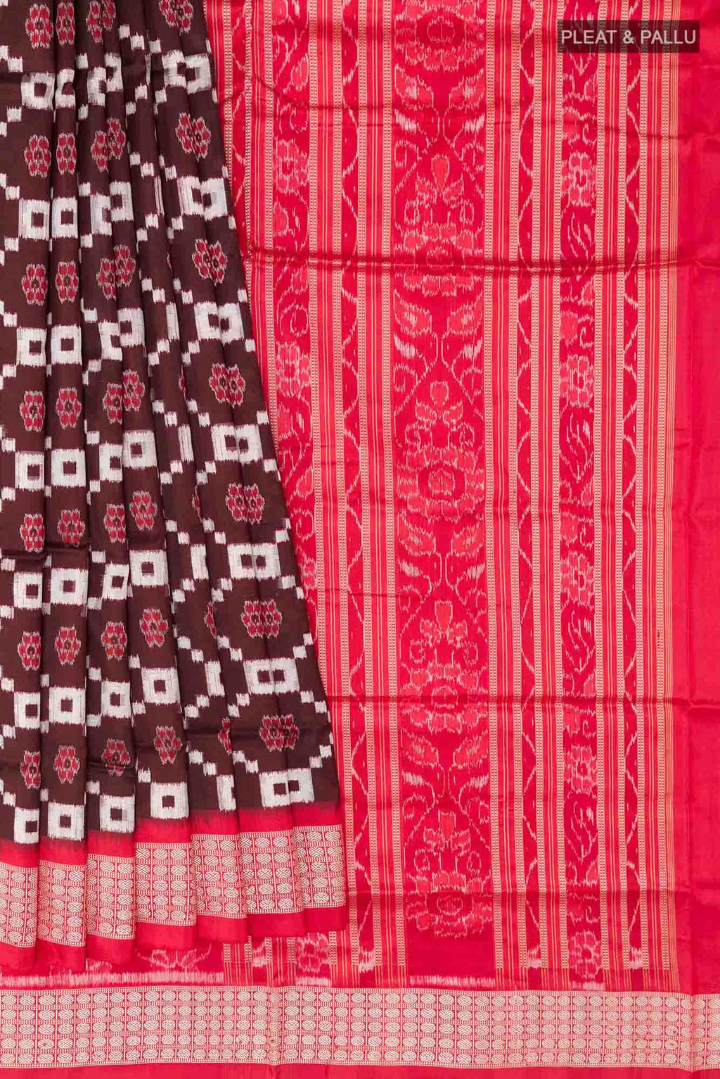Brown Orissa Ikat Saree