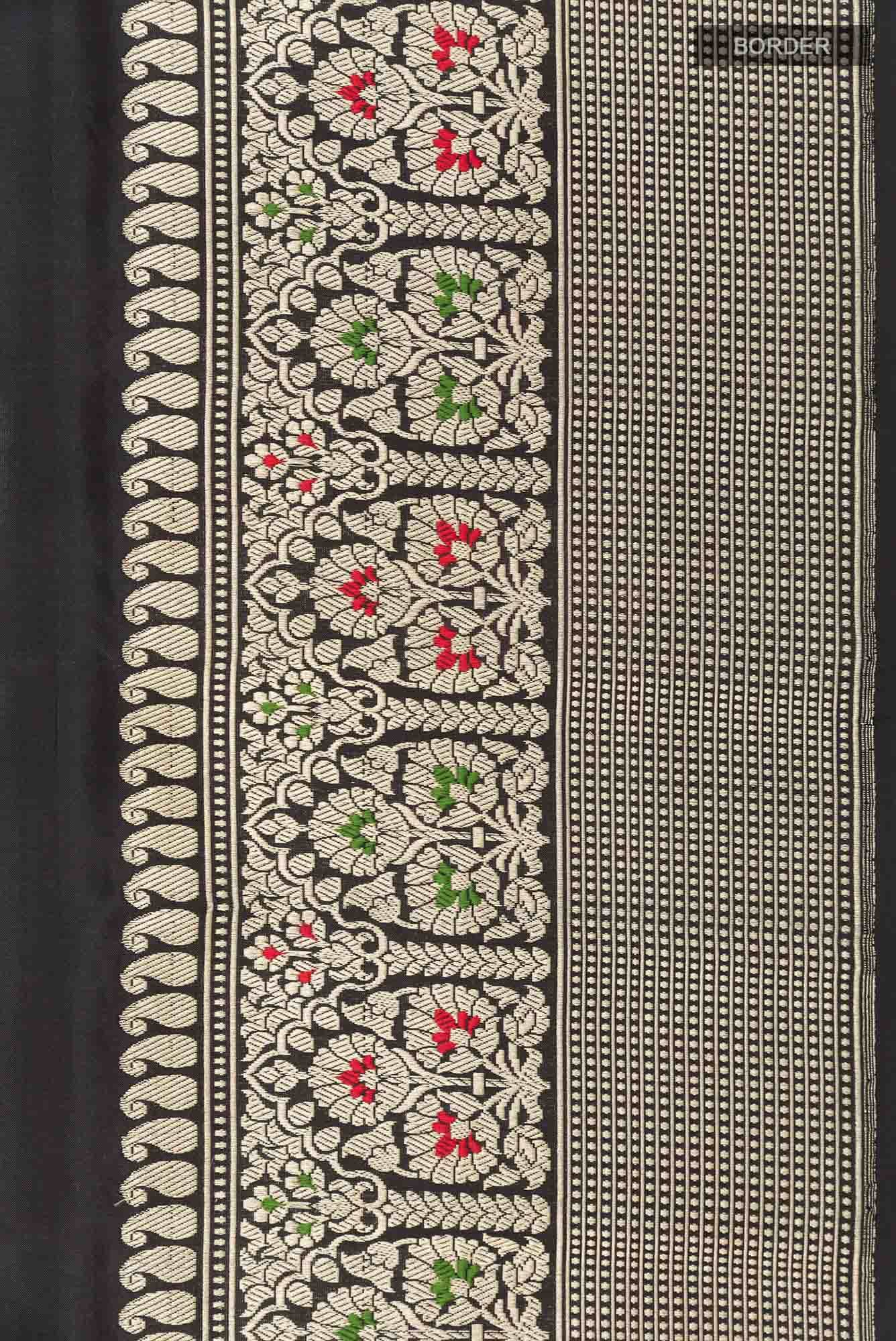 Black Banarasi Silk Saree