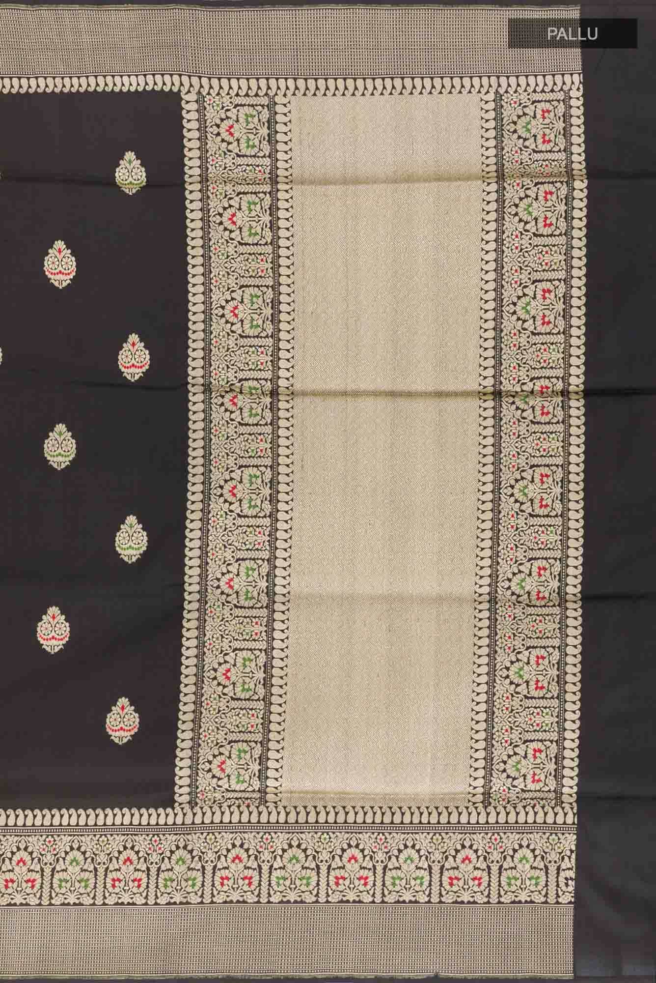 Black Banarasi Silk Saree