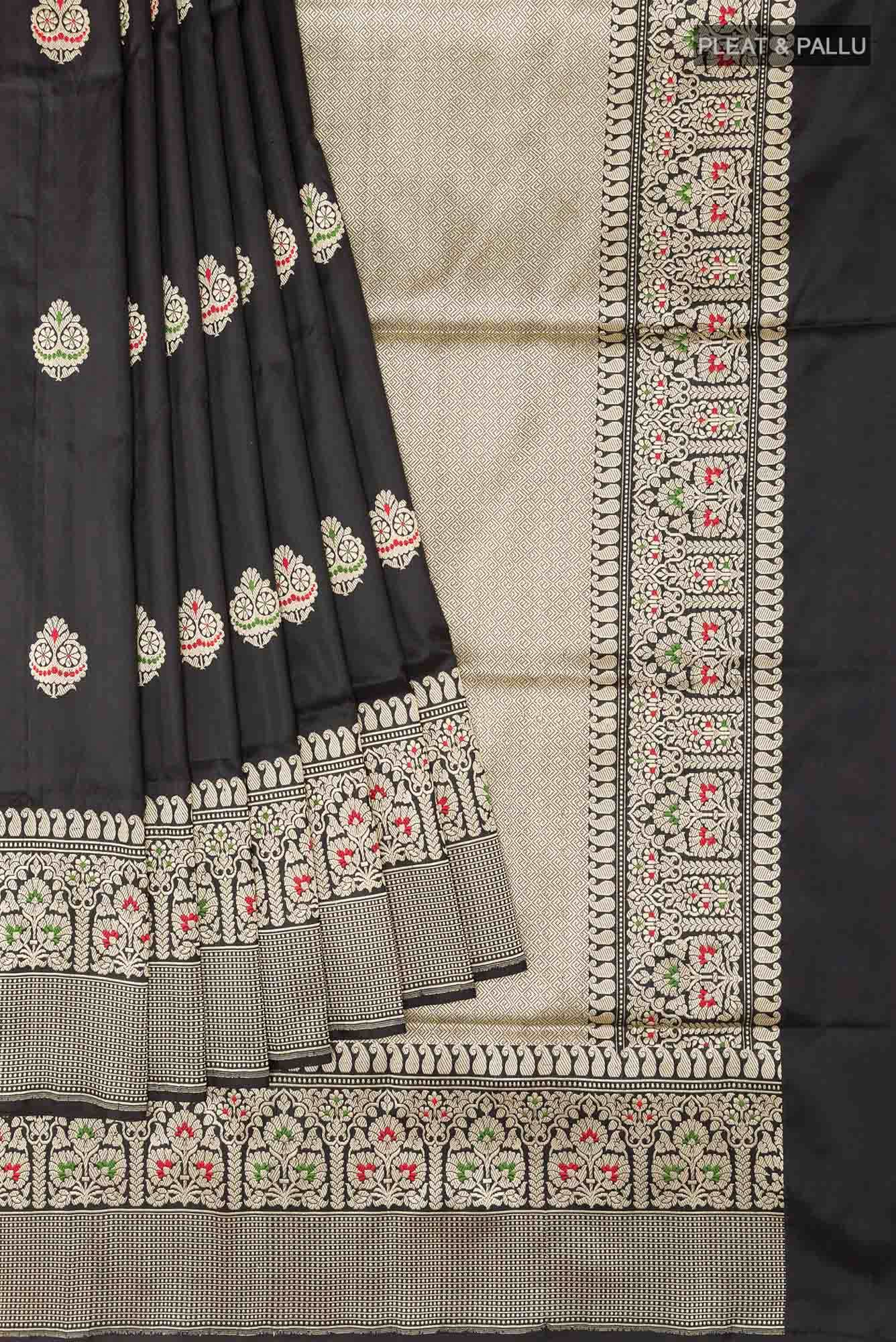 Black Banarasi Silk Saree
