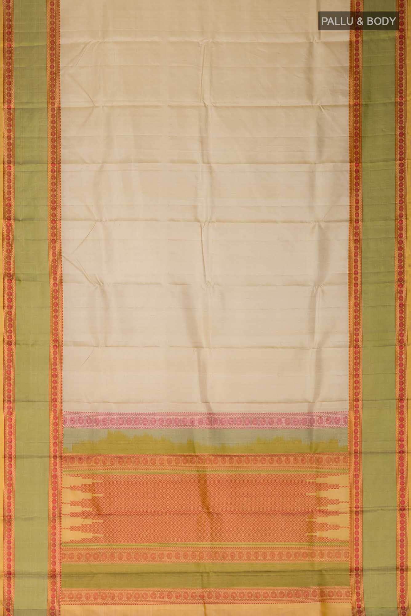 Beige Kanchipuram Silk Saree