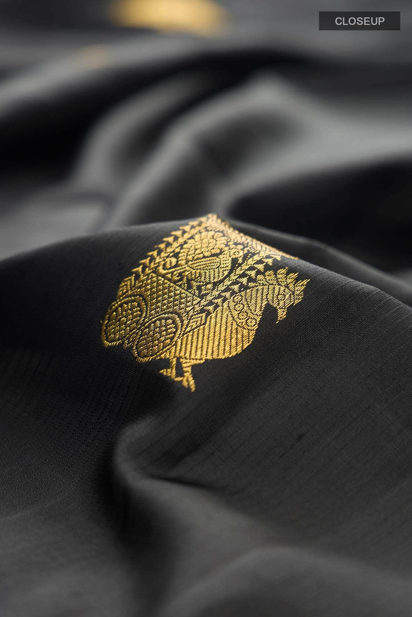 Black Kanchipuram Silk Saree