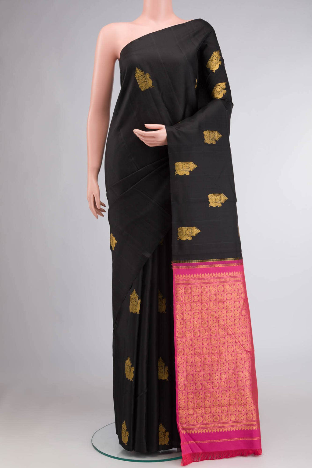 Black Kanchipuram Silk Saree
