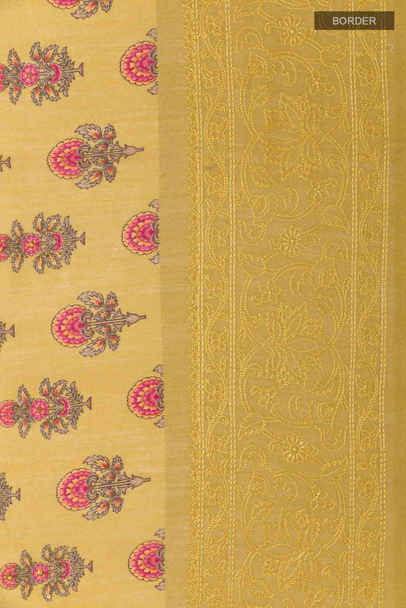 Mustard Tussar Saree