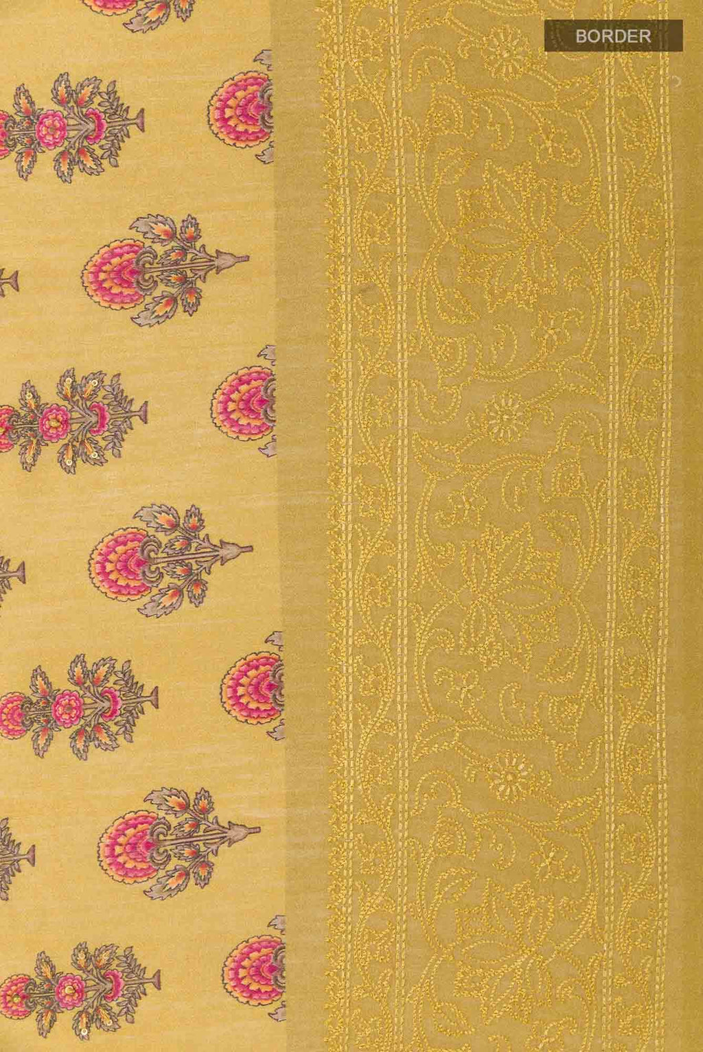 Mustard Tussar Saree
