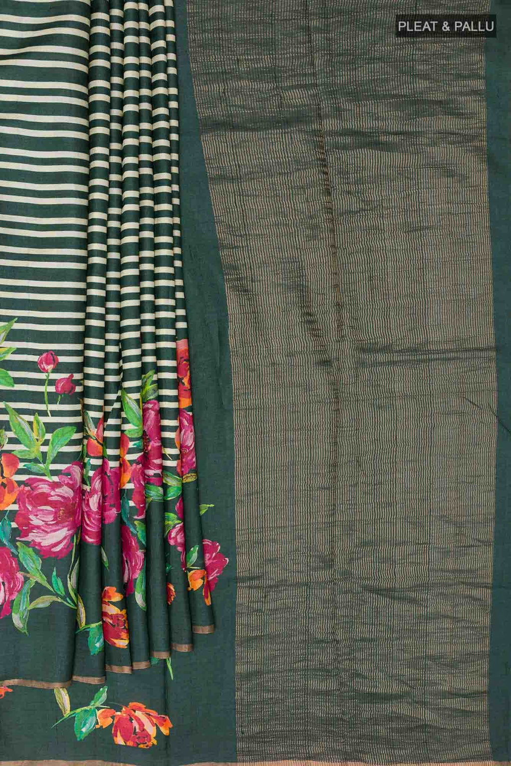 Green Tussar Saree
