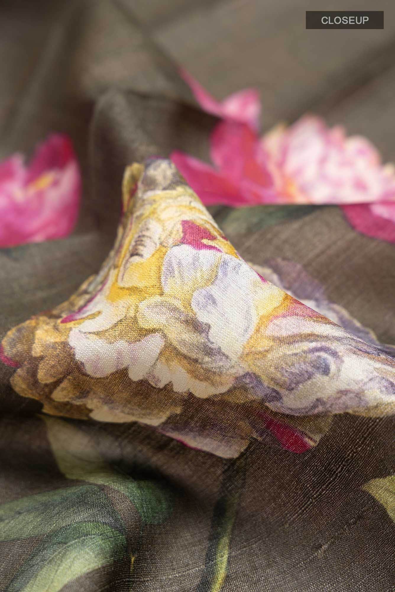 Green Tussar Silk Saree
