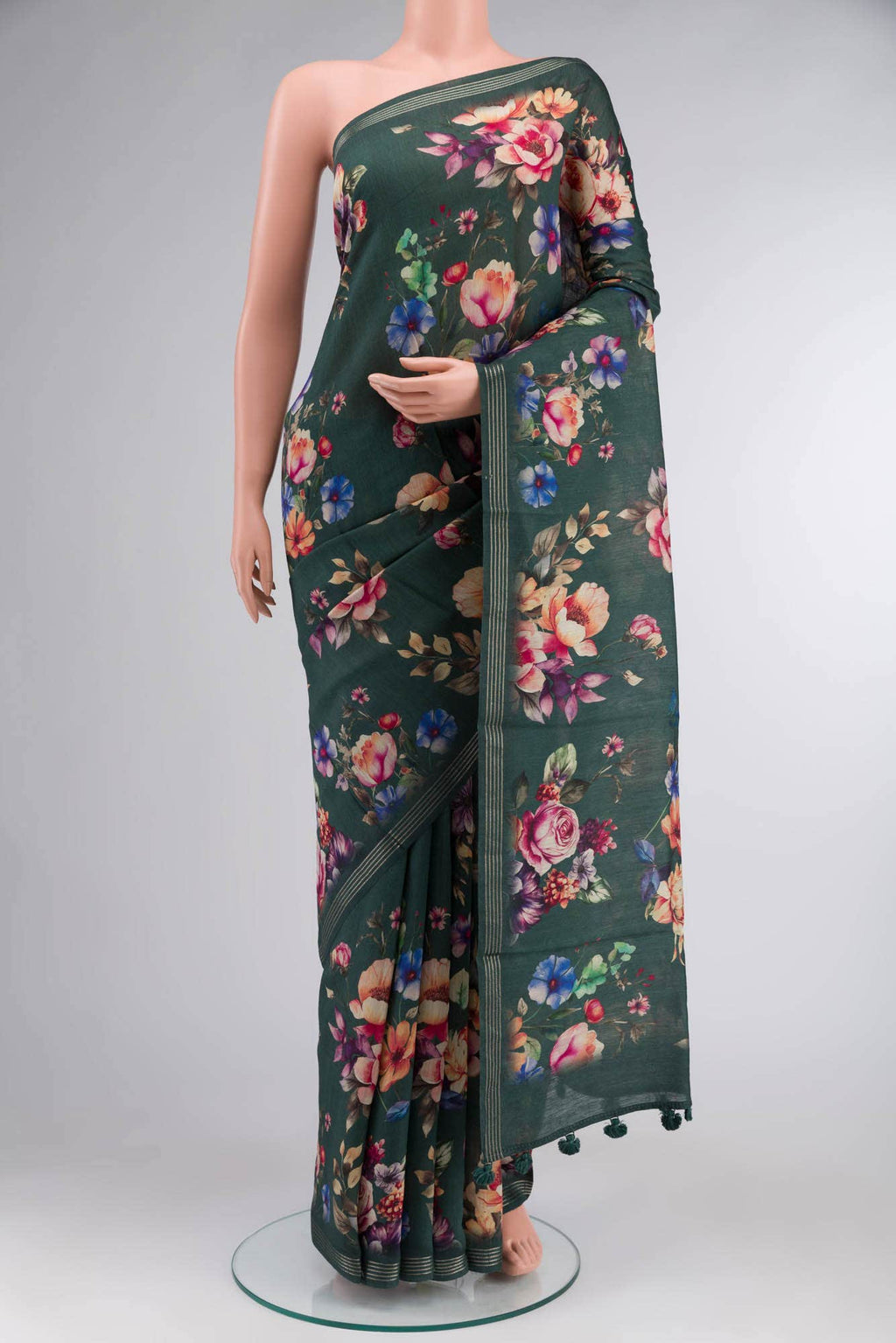 Green Bhagalpuri Tussar Silk Saree