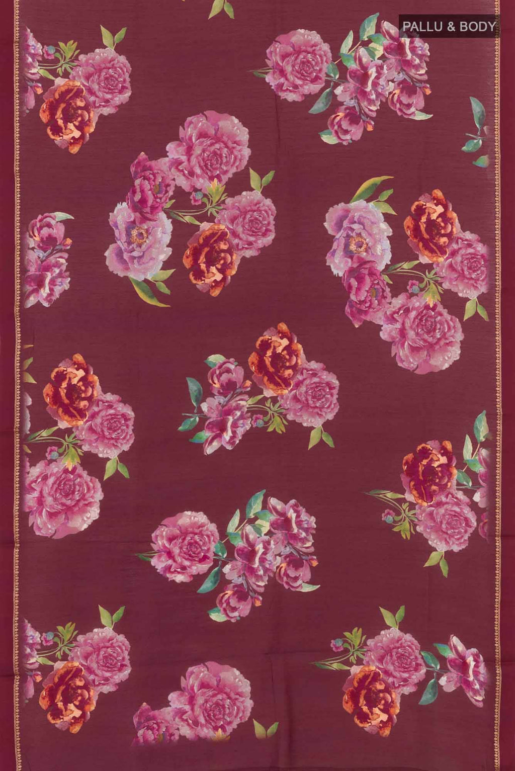 Maroon Tussar Saree