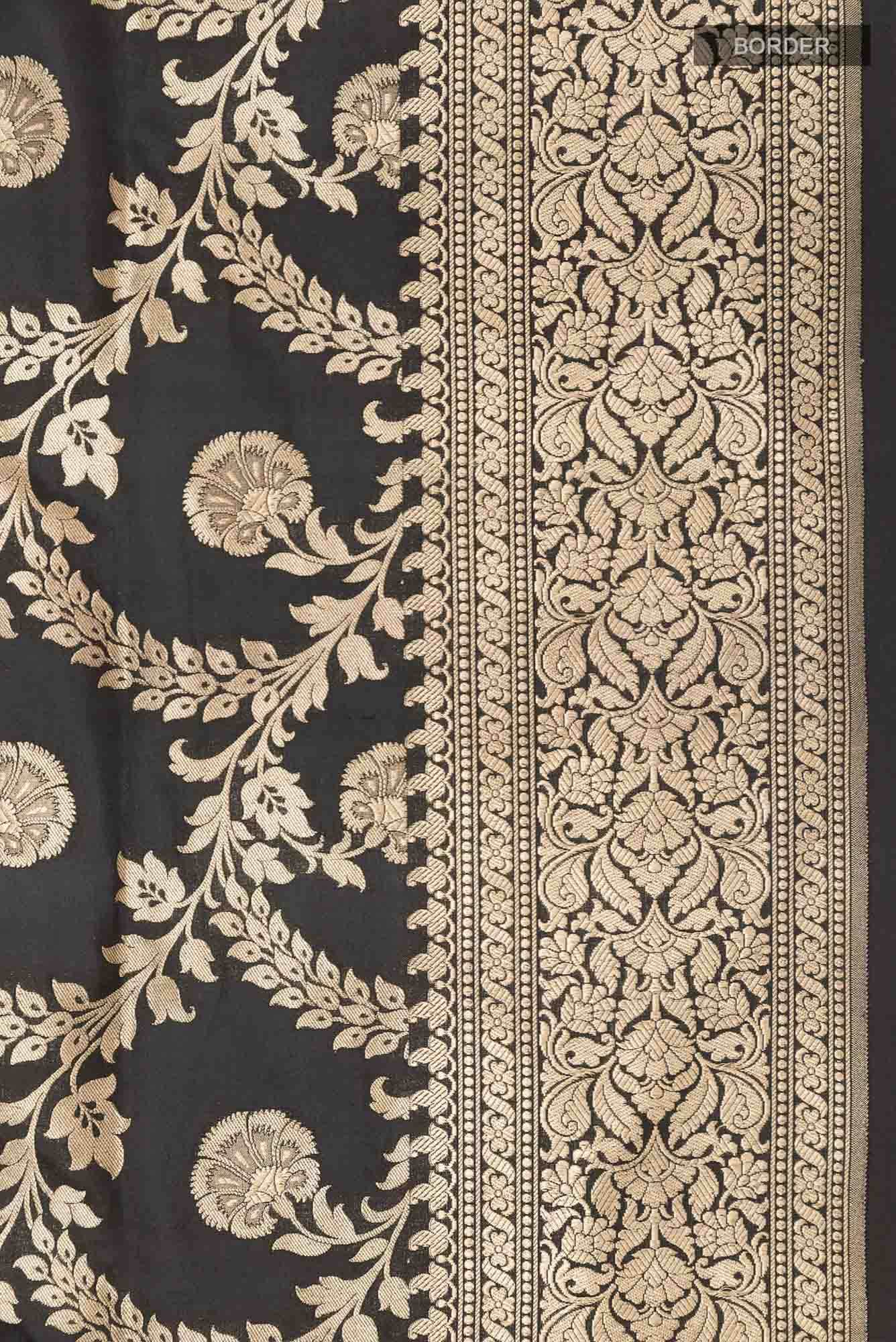 Black Banarasi Silk Saree