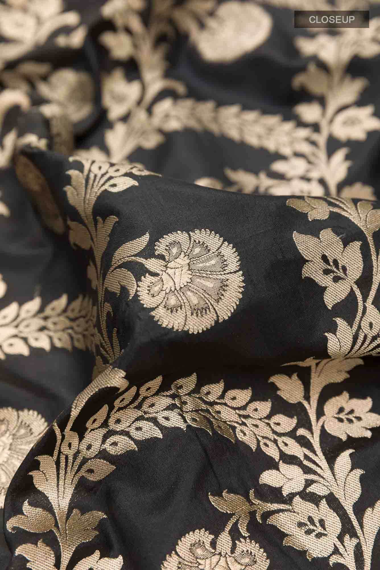 Black Banarasi Silk Saree
